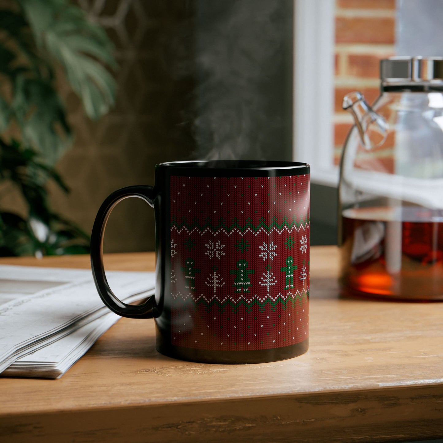 Festive Holiday Mug, Cozy Winter Drinkware, Christmas Gift, Cute Hot Cocoa Cup, Seasonal Coffee Mug