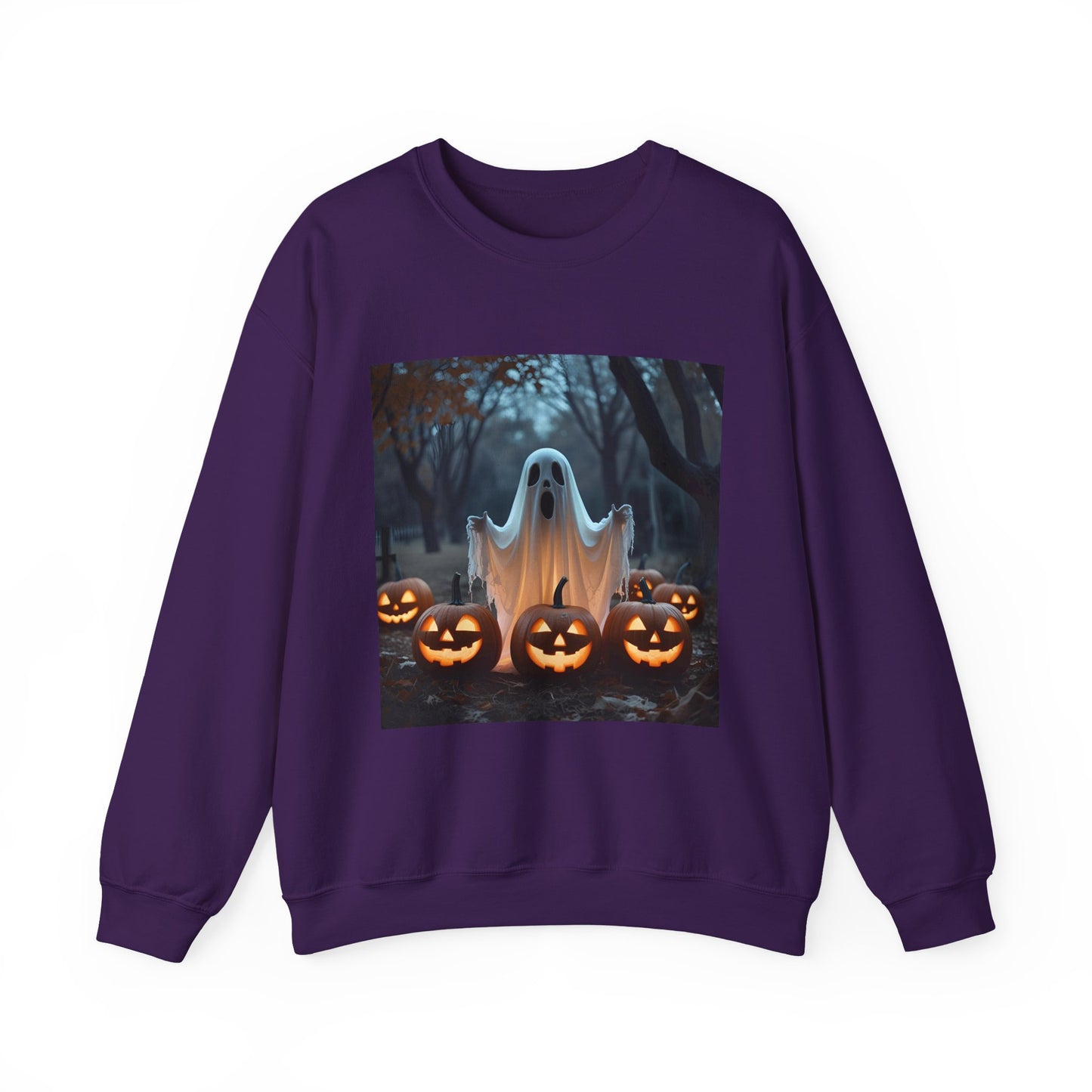 Halloween Spooky Crewneck Sweatshirt, Haunted Ghost Pumpkins Shirt, Unisex Halloween Apparel, Scary Sweatshirt, Fall Fashion