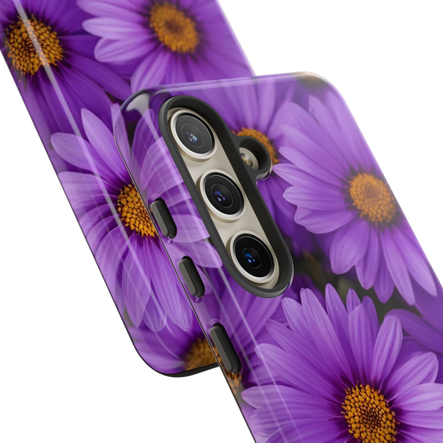 Purple Daisy Tough Case, Floral Phone Case, Durable Mobile Cover, Gift for Her, Everyday Use, Spring Accessories