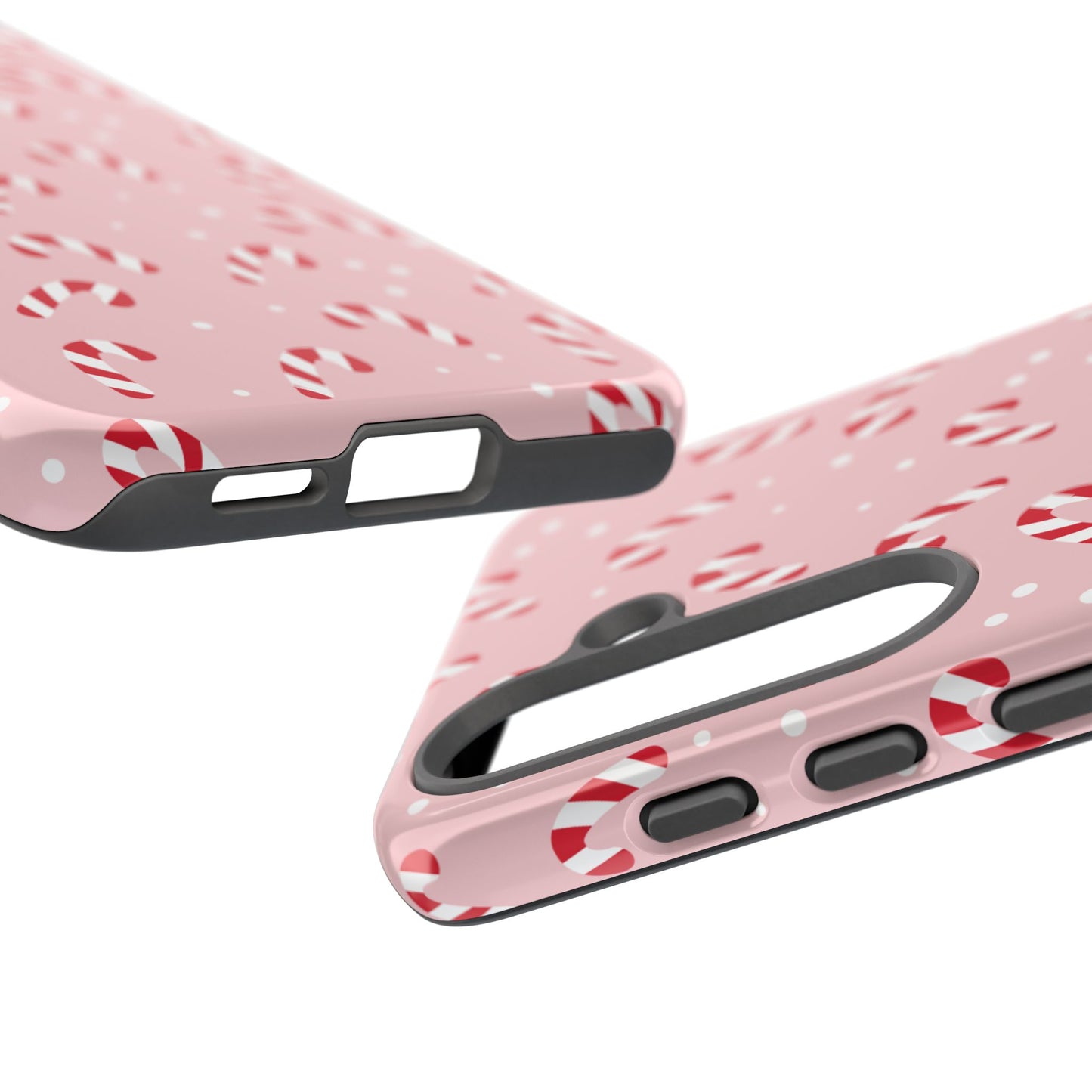 Pink Candy Cane Phone Case, Tough Phone Cover, Christmas Gift, Holiday Decor, Festive Tech Accessory, Cute Cell Phone Case