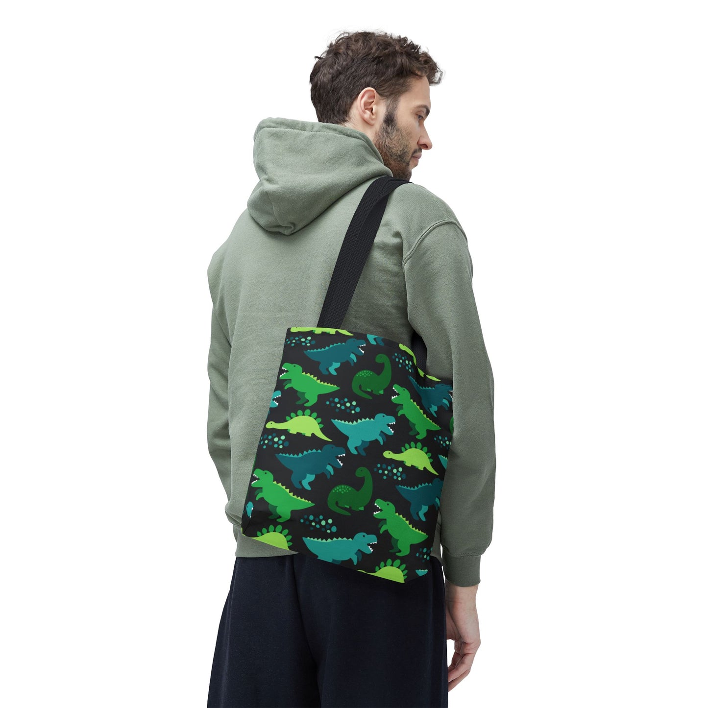 Playful Green Dinosaur Tote Bag β Fun Everyday Carryall