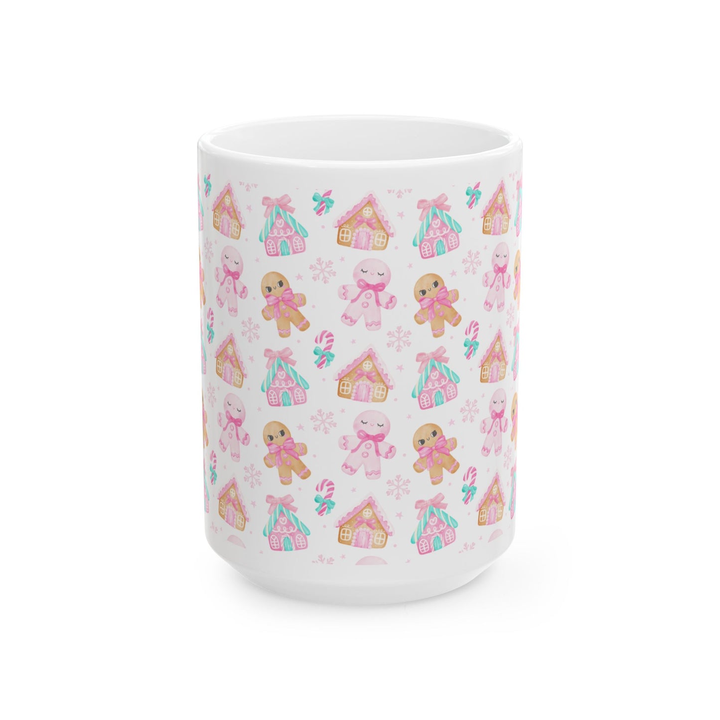 Gingerbread Ceramic Mug, Cute Holiday Drinkware, Perfect for Christmas Gifts, Cozy Winter Vibes, Seasonal Kitchen Decor