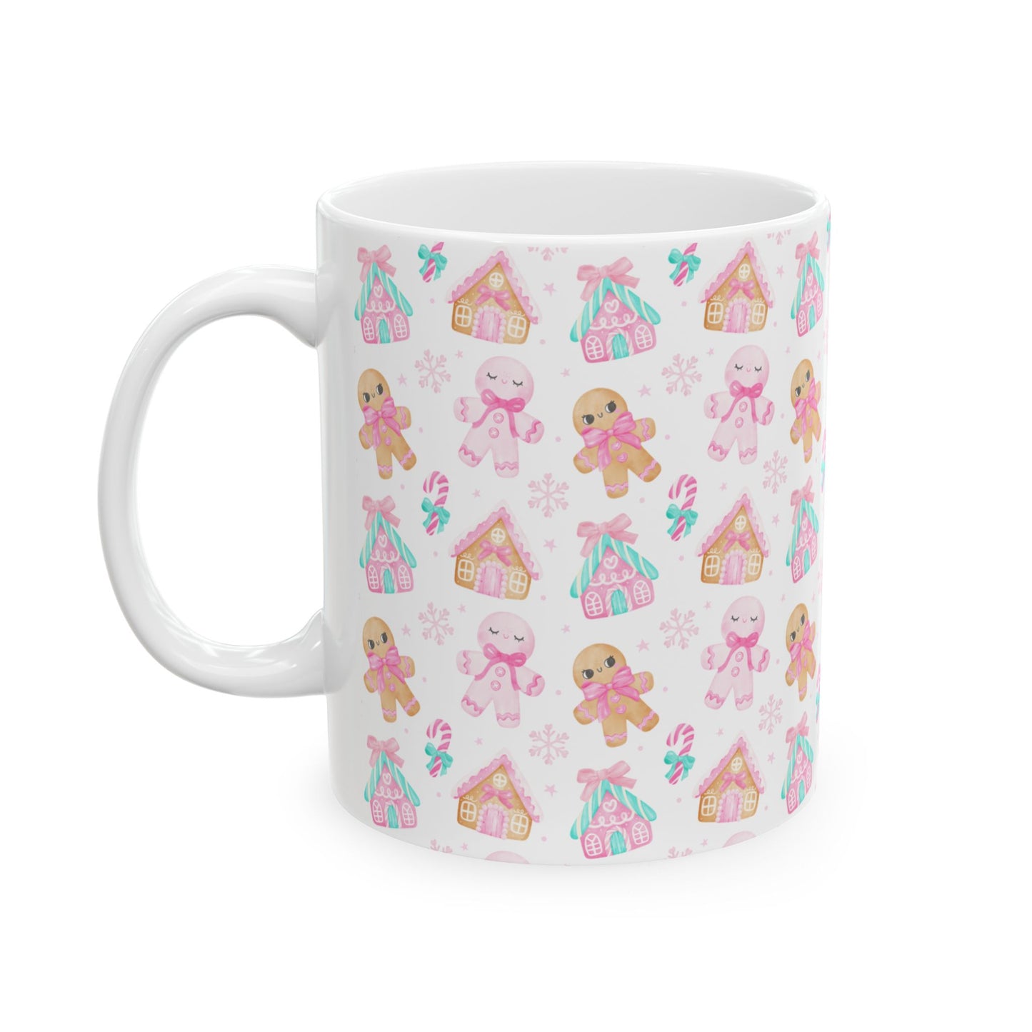 Gingerbread Ceramic Mug, Cute Holiday Drinkware, Perfect for Christmas Gifts, Cozy Winter Vibes, Seasonal Kitchen Decor