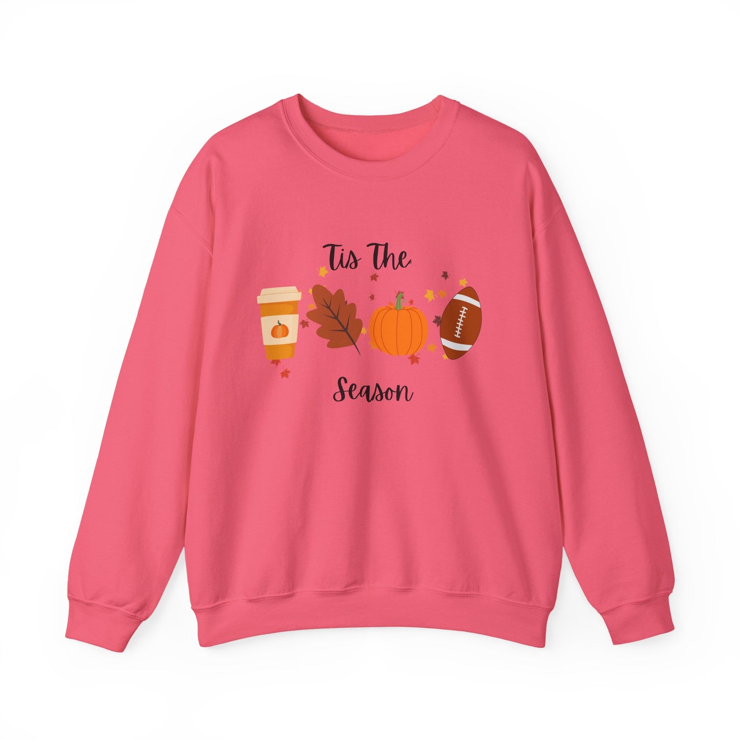 Tis The Season Fall-Themed Crewneck Sweatshirt, Cozy Autumn Apparel, Gift for Thanksgiving, Seasonal Wear, Cute Sweatshirt for Friends