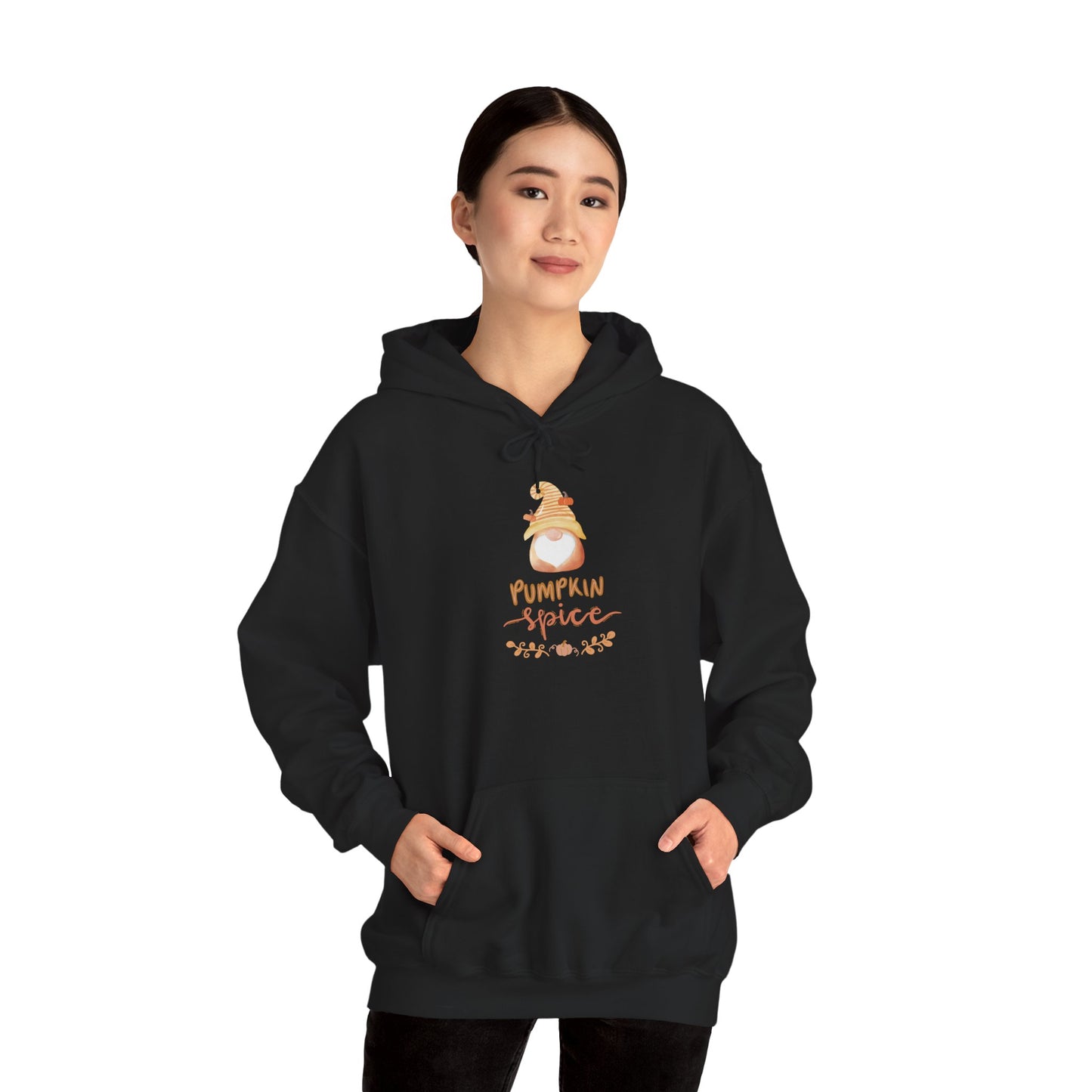 Pumpkin Spice Hoodie with Fall Gnome, Cozy Autumn Unisex Sweatshirt, Thanksgiving Hoodie, Cute Fall Gift Idea