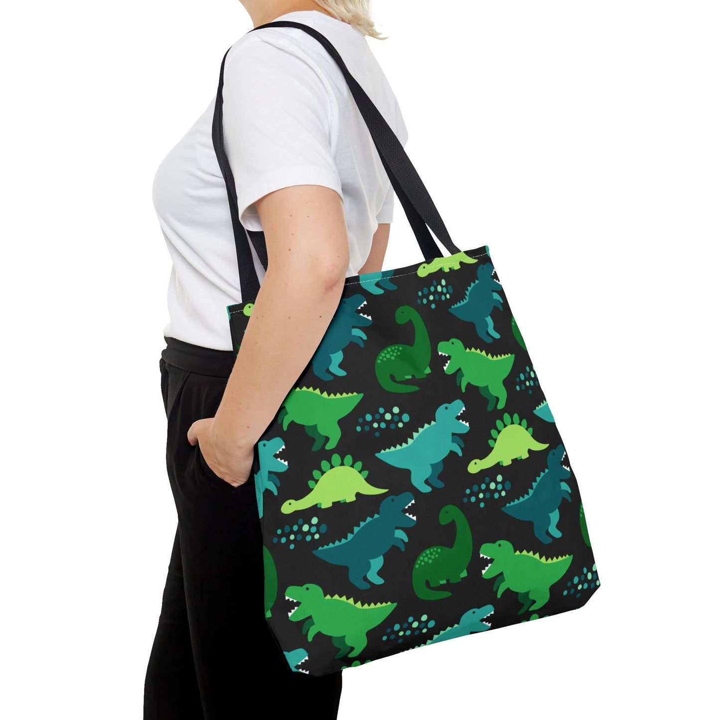Playful Green Dinosaur Tote Bag β Fun Everyday Carryall
