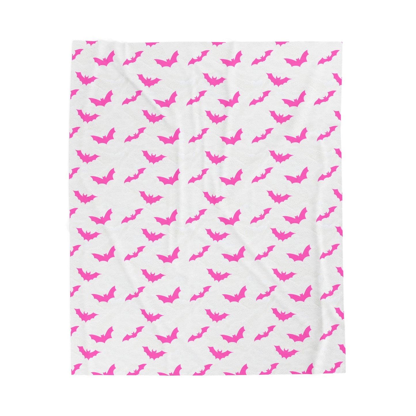 Pink Bat Blanket, White Plush Throw Blanket, Cute Halloween Blanket, Cozy Soft Bat Decor Gift