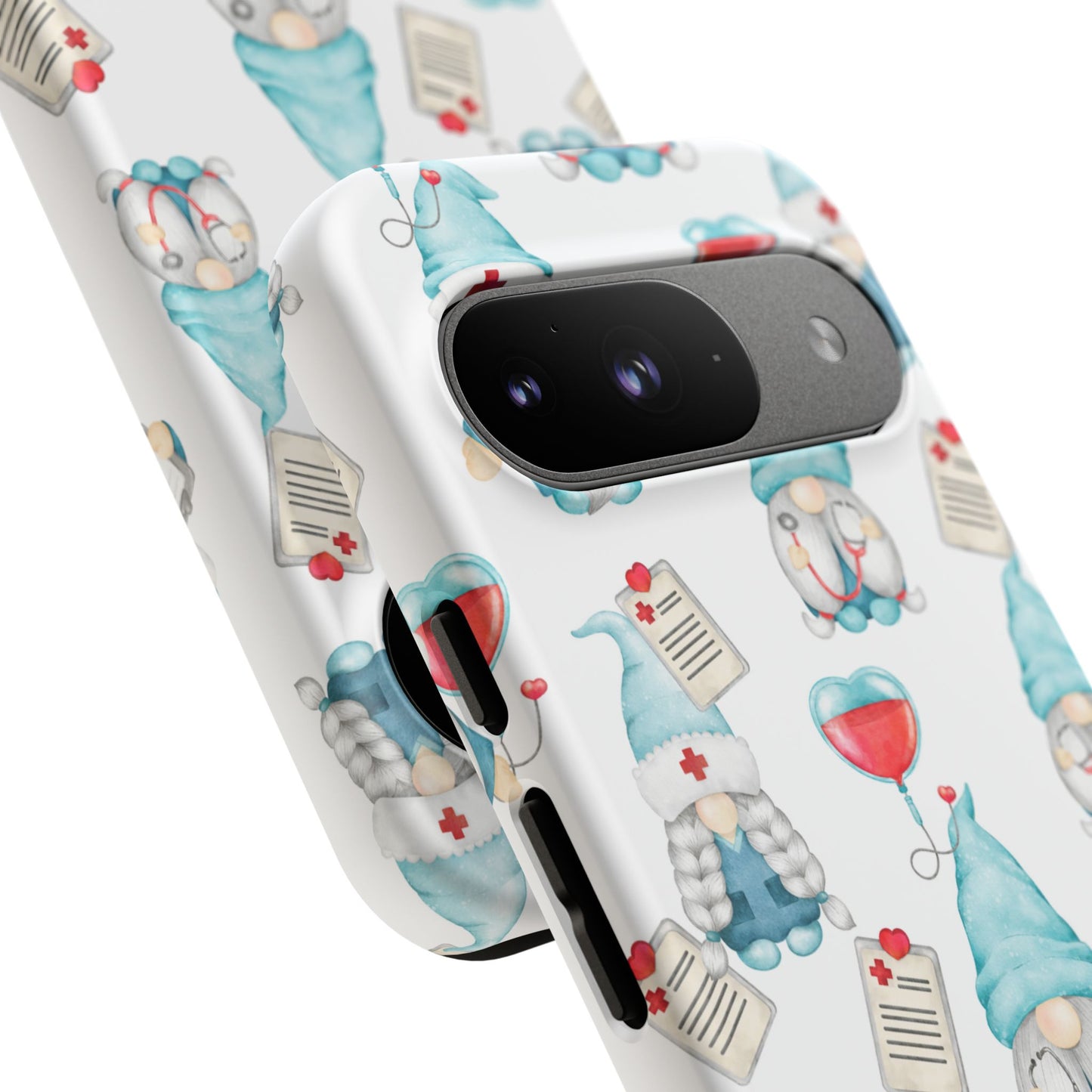 Medical Gnome Phone Case, Blue Gnome Tough Case for Nurses, Doctors, RNs, Cute Healthcare Gift