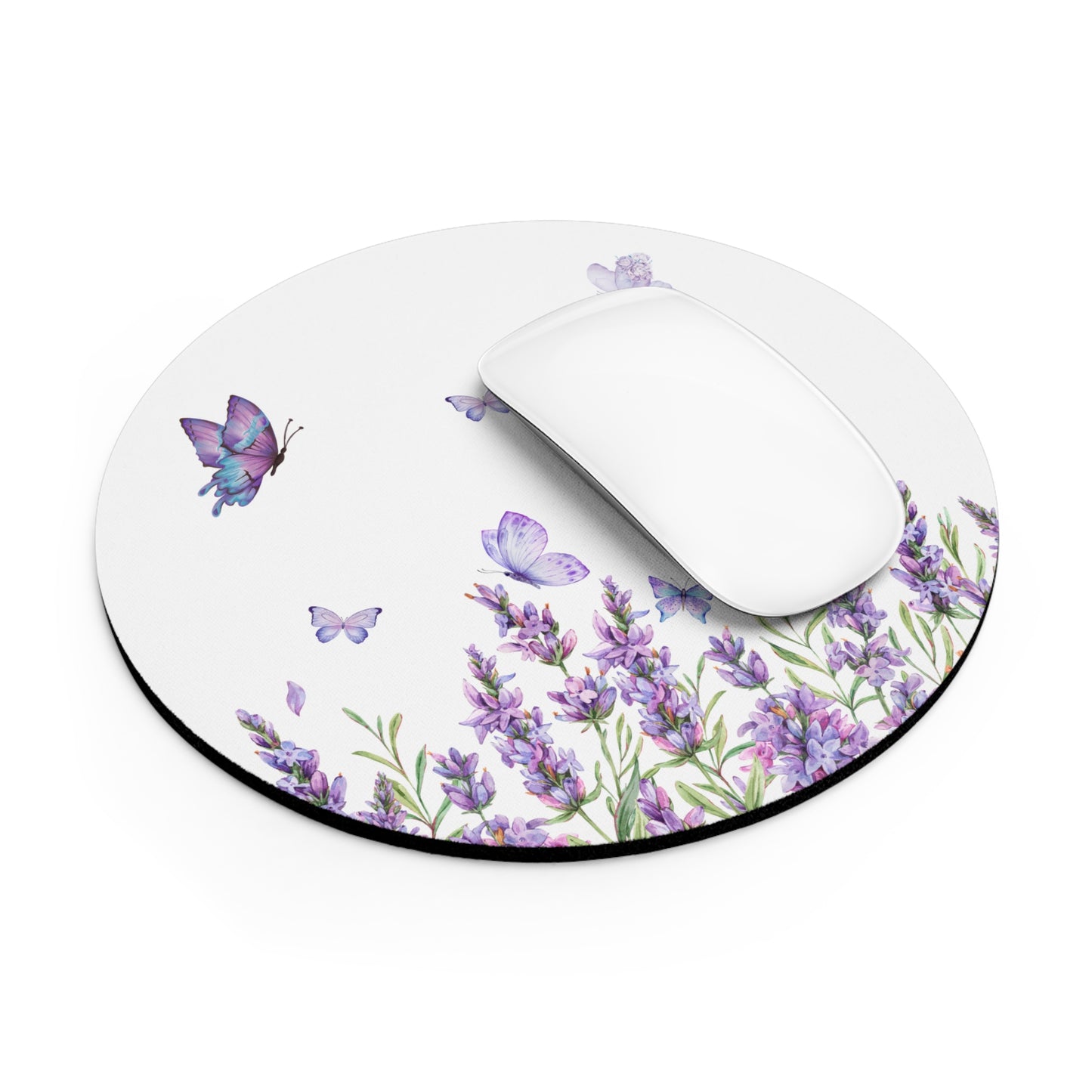 Lavender Butterfly Mouse Pad, Floral Desk Accessory, Gift for Her, Office Decor, Nature Lover, Home Workspace