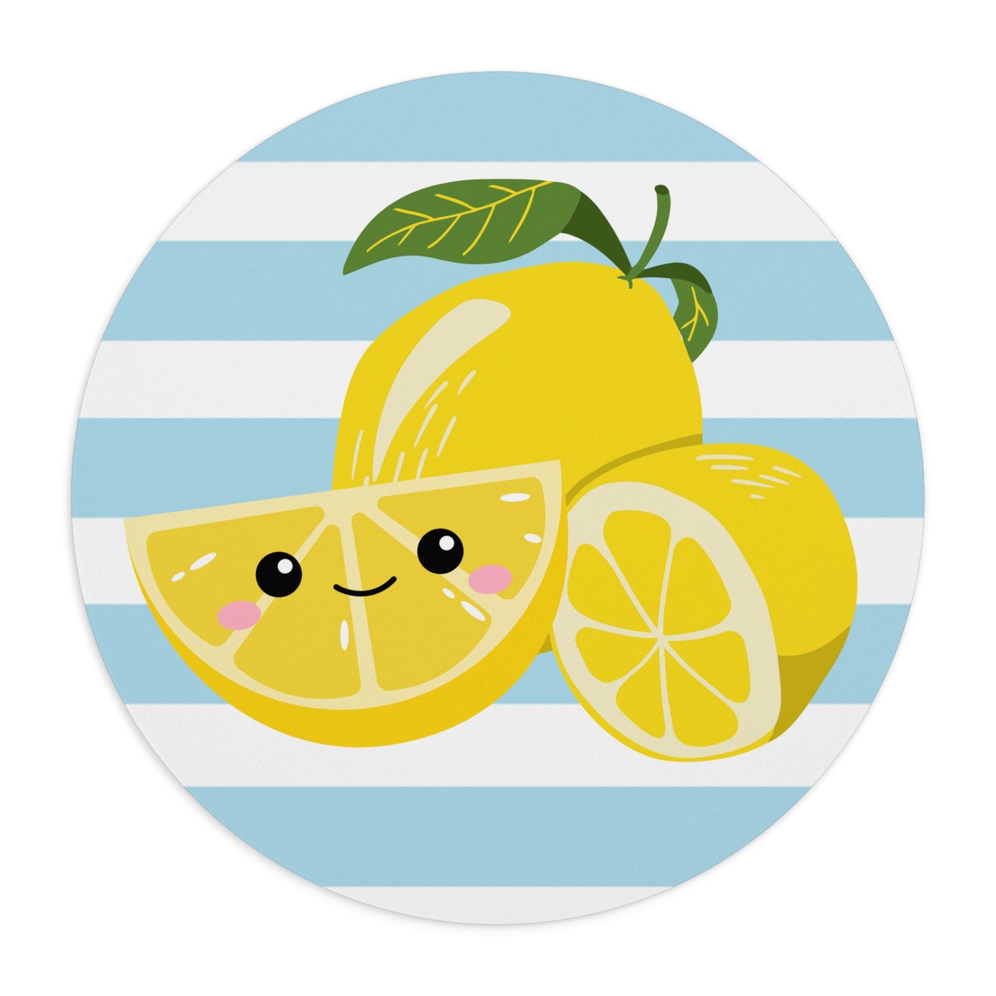 Striped Lemon Mouse Pad, Kawaii Desk Accessory, Office Gift, Fun Home Decor, Summer Vibes
