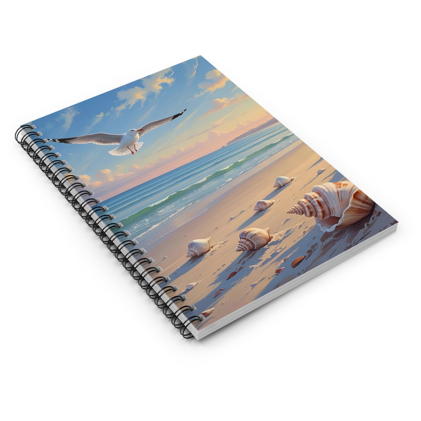 Peaceful Beach Scene Spiral Notebook - Perfect for Journaling, Note Taking, Gifts, Coastal Decor, Summer Vibes