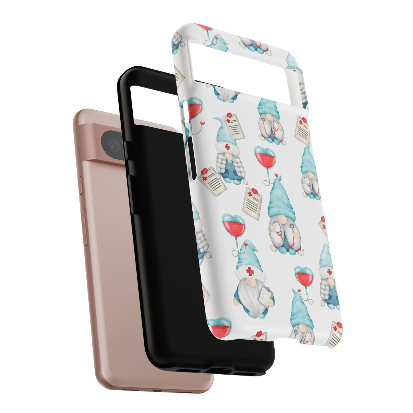 Medical Gnome Phone Case, Blue Gnome Tough Case for Nurses, Doctors, RNs, Cute Healthcare Gift