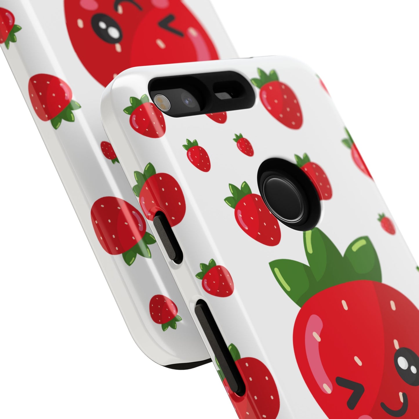 Kawaii Strawberry Phone Case - Cute Fruit Phone Cover, Fun Gift for Teens, Spring Accessory, Durable Tough Cases