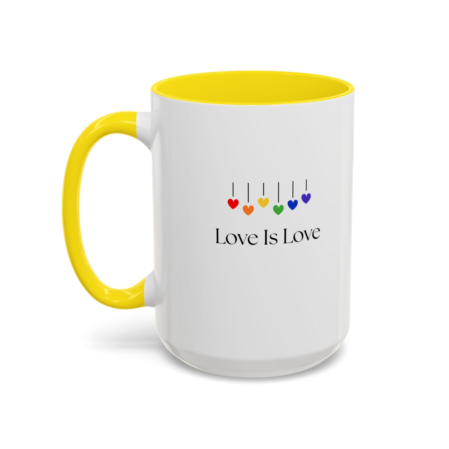 Colorful Love is Love Accent Coffee Mug - Celebrating Diversity & Acceptance, Perfect Gift for Pride