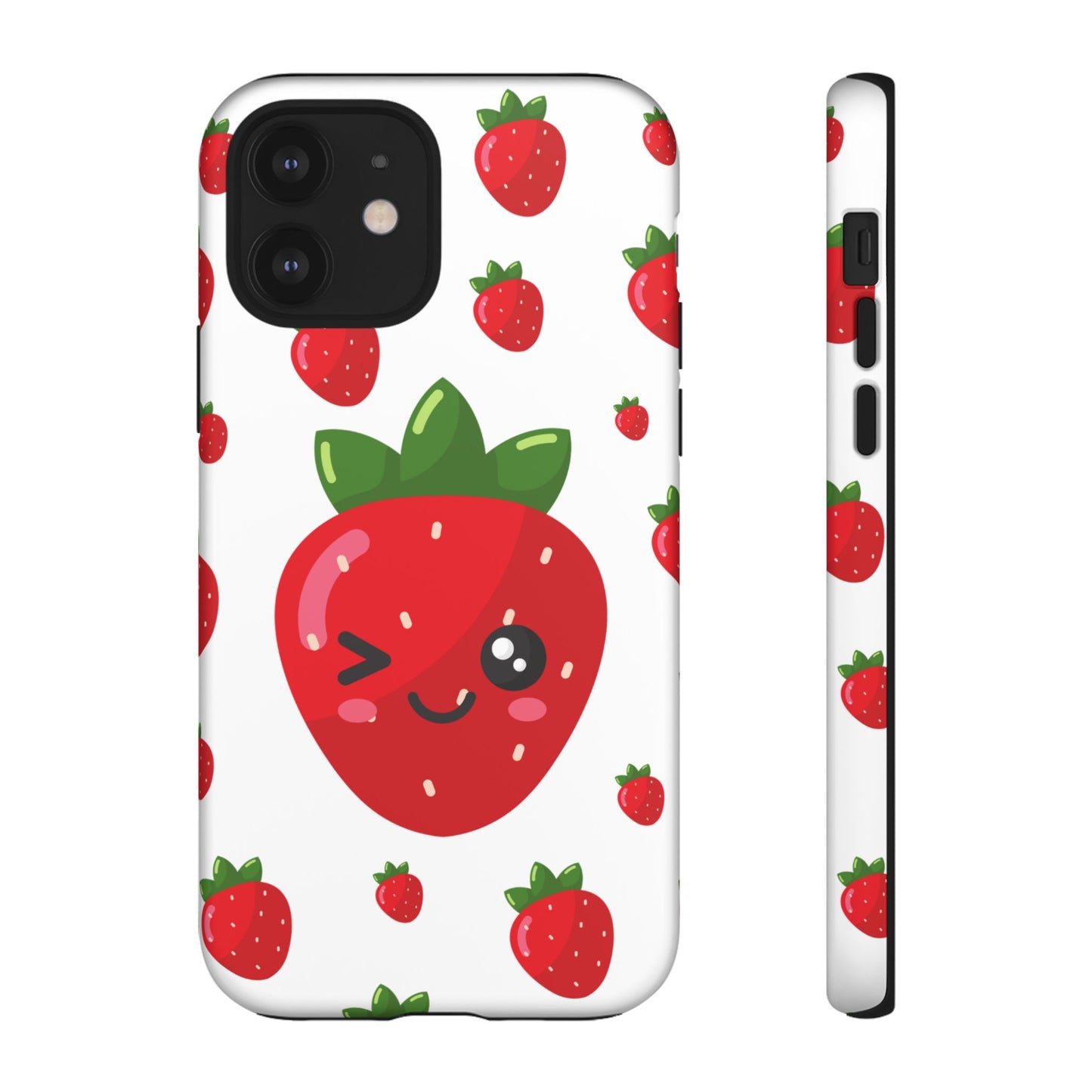 Kawaii Strawberry Phone Case - Cute Fruit Phone Cover, Fun Gift for Teens, Spring Accessory, Durable Tough Cases