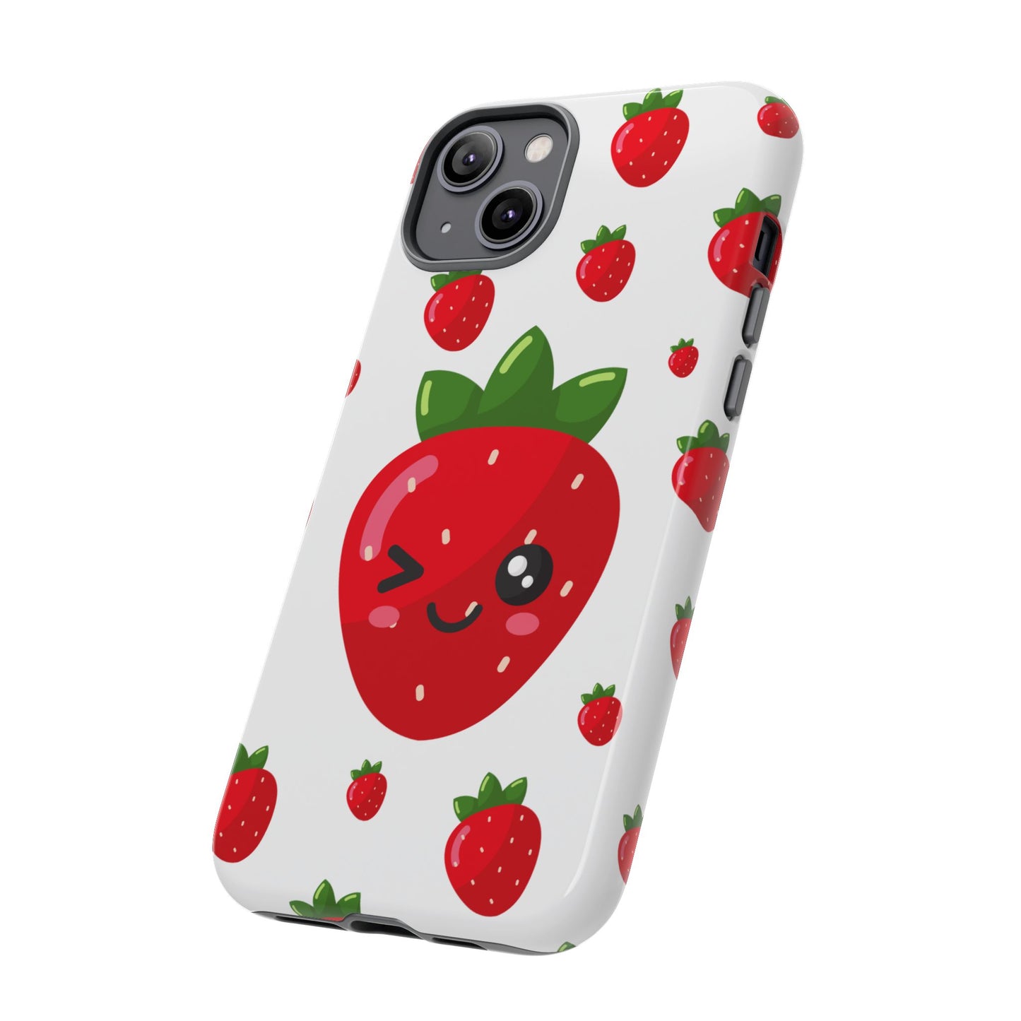 Kawaii Strawberry Phone Case - Cute Fruit Phone Cover, Fun Gift for Teens, Spring Accessory, Durable Tough Cases