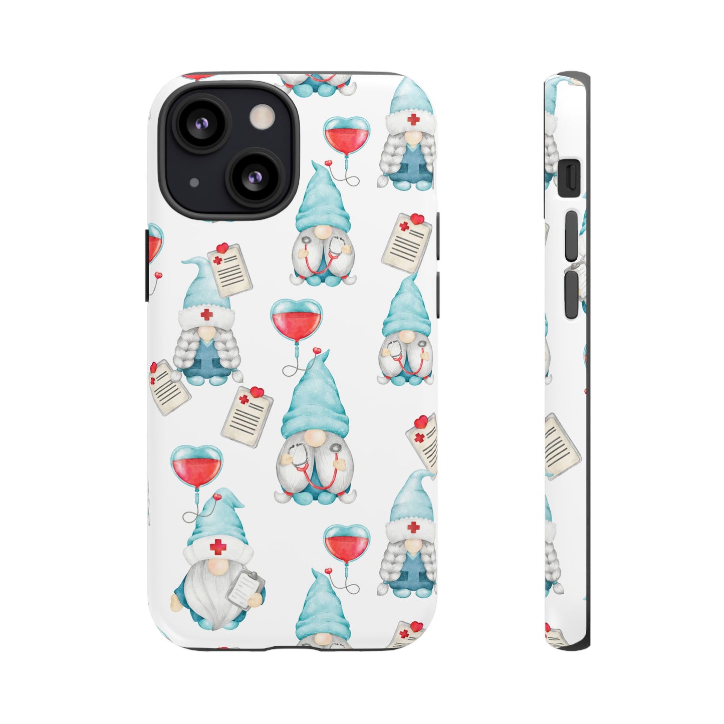 Medical Gnome Phone Case, Blue Gnome Tough Case for Nurses, Doctors, RNs, Cute Healthcare Gift