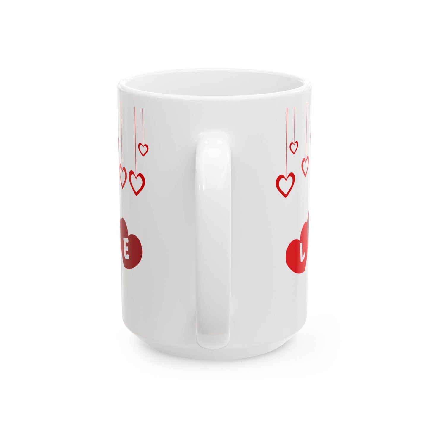 Valentine's Day Ceramic Mug, Love Hearts Gift for Partner, 11oz 15oz Coffee Cup, Romantic Tea Mug, Anniversary Gift for Him Her, Valentine's