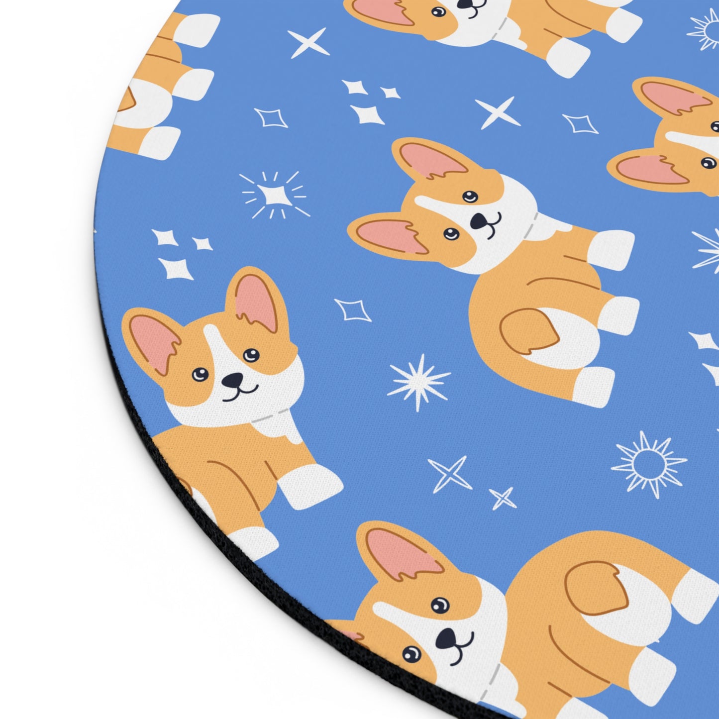 Cute Corgi Mouse Pad, Blue Dog Lover Desk Accessory, Office Gift for Pet Owners, Animal Lover