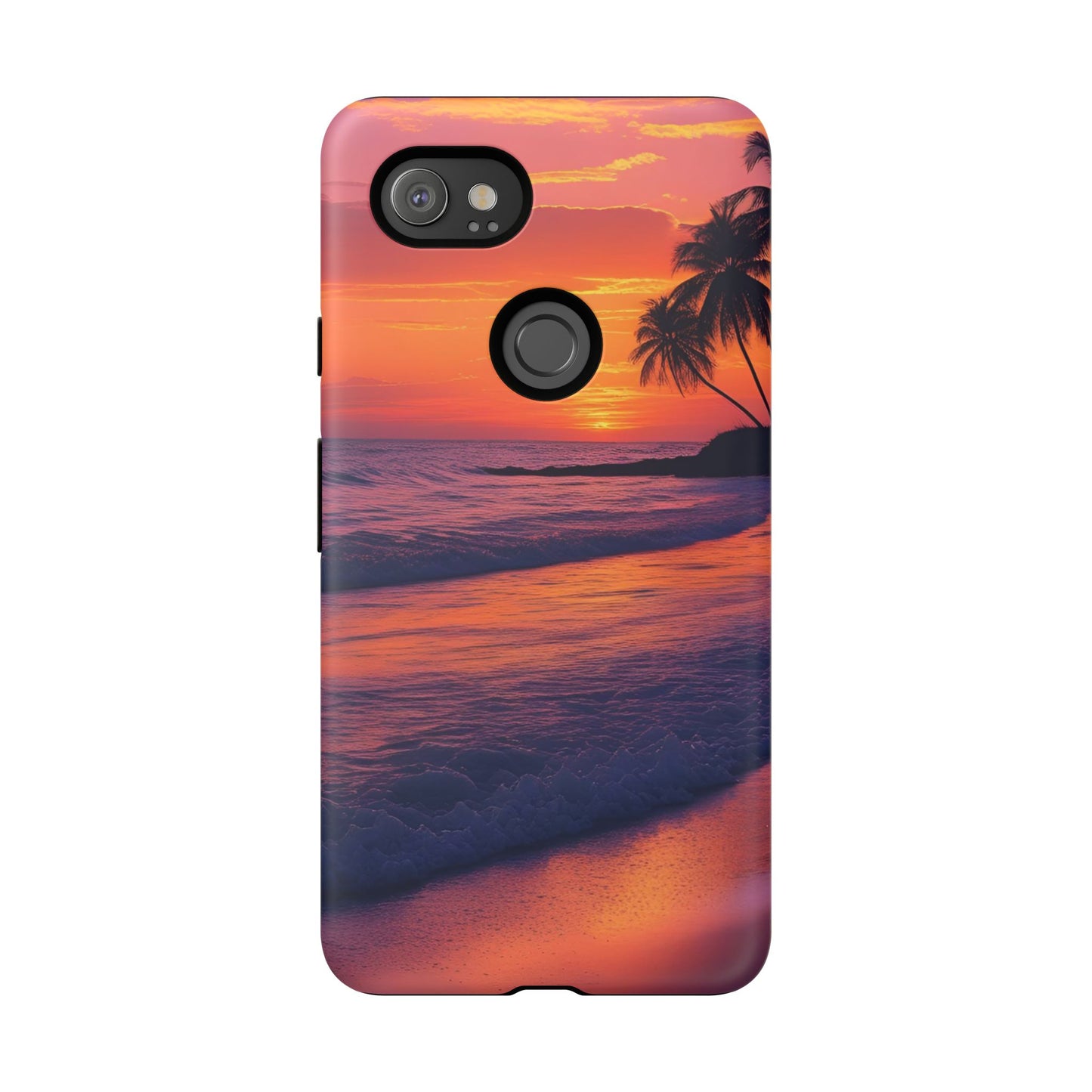 Palm Beach Sunset Design, Beach Lovers Gift, Relaxing Phone Cover, Tropical Hard Case, Protective Shell, Summer Vibes