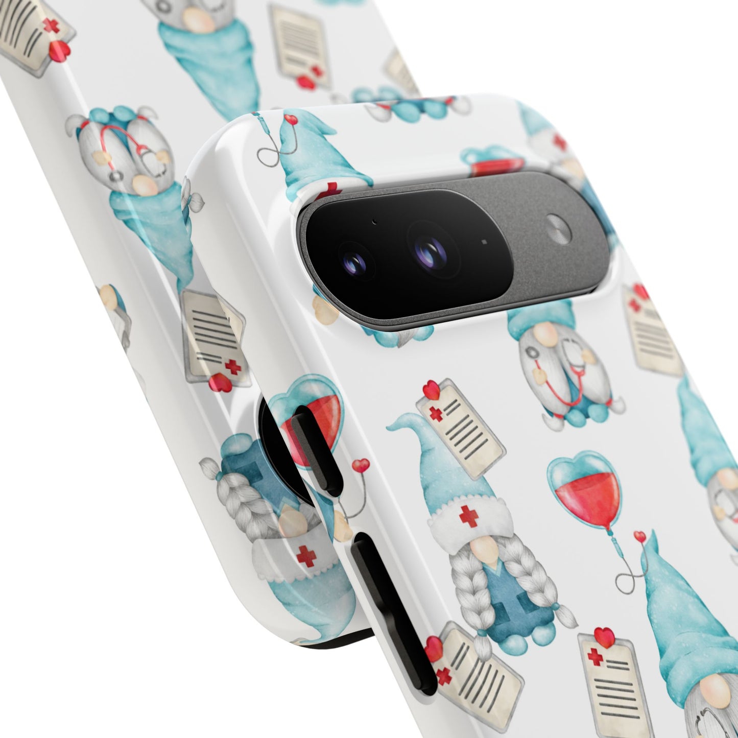 Medical Gnome Phone Case, Blue Gnome Tough Case for Nurses, Doctors, RNs, Cute Healthcare Gift