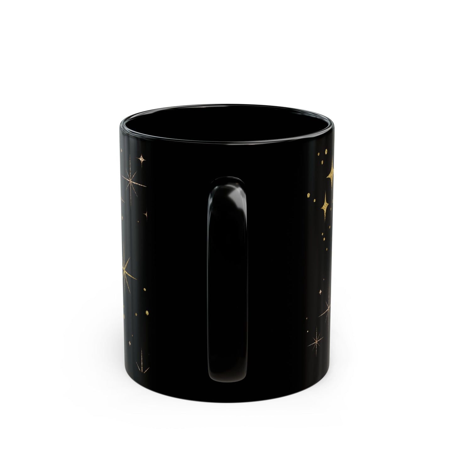 Celestial Black Coffee Mug, Starry Night Sky Print, Cosmic Black Mug for Tea & Coffee Lovers, Gift for Stargazers and Dreamers