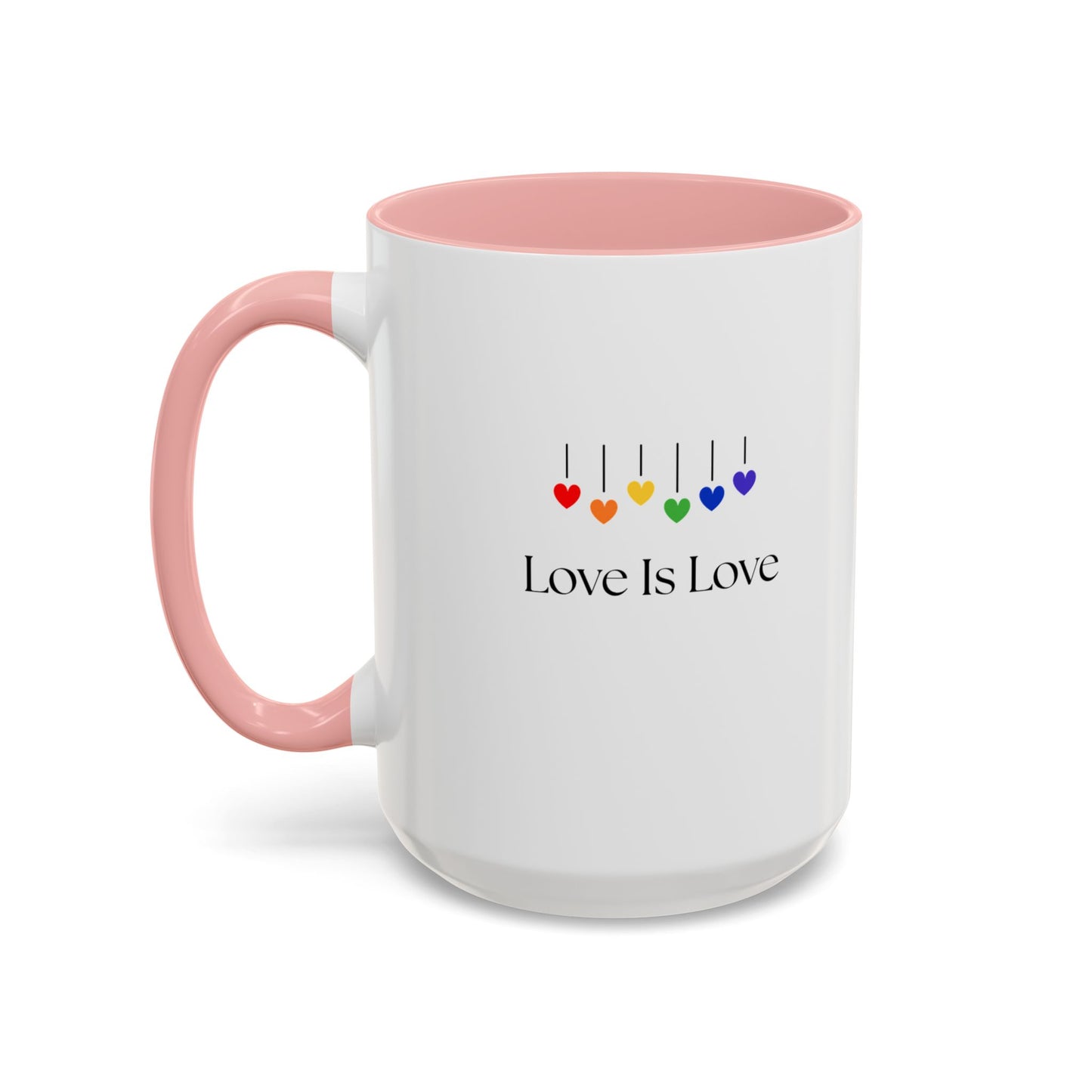 Colorful Love is Love Accent Coffee Mug - Celebrating Diversity & Acceptance, Perfect Gift for Pride