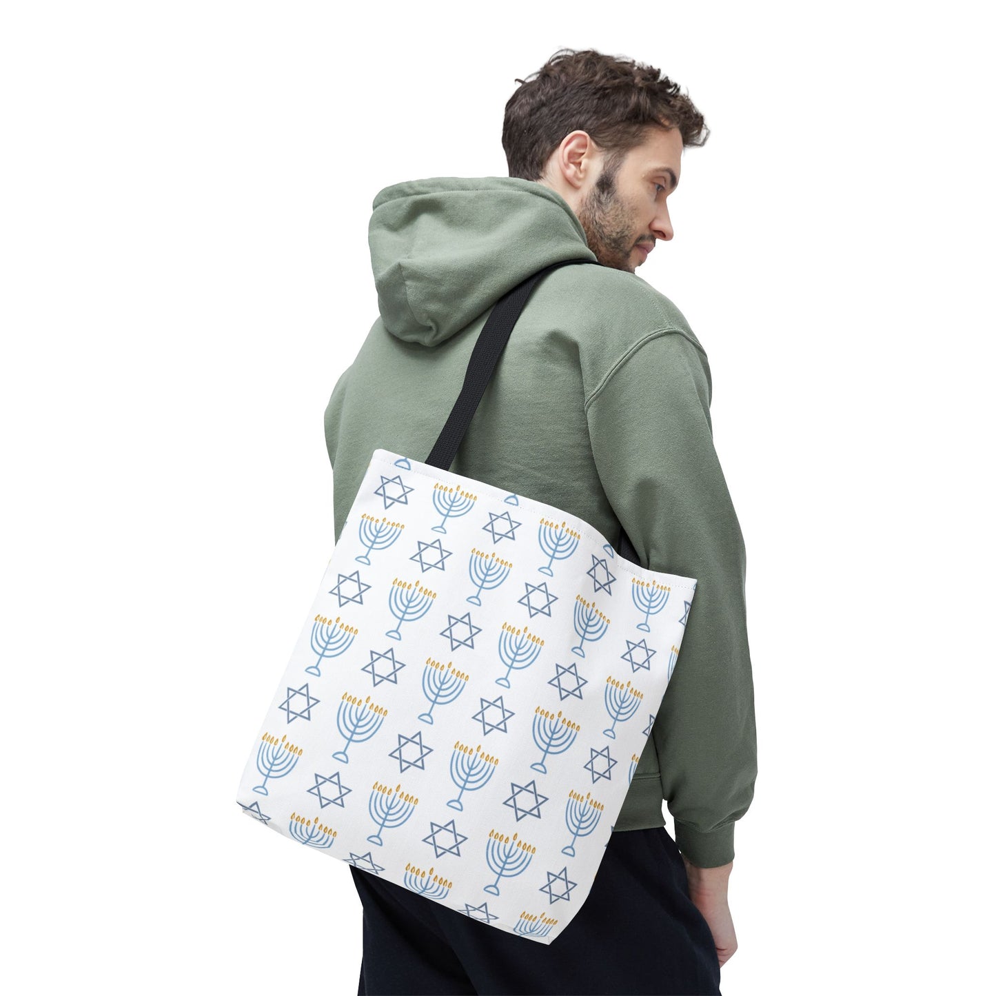 Hanukkah Celebration Tote Bag – Menorah & Star of David Design