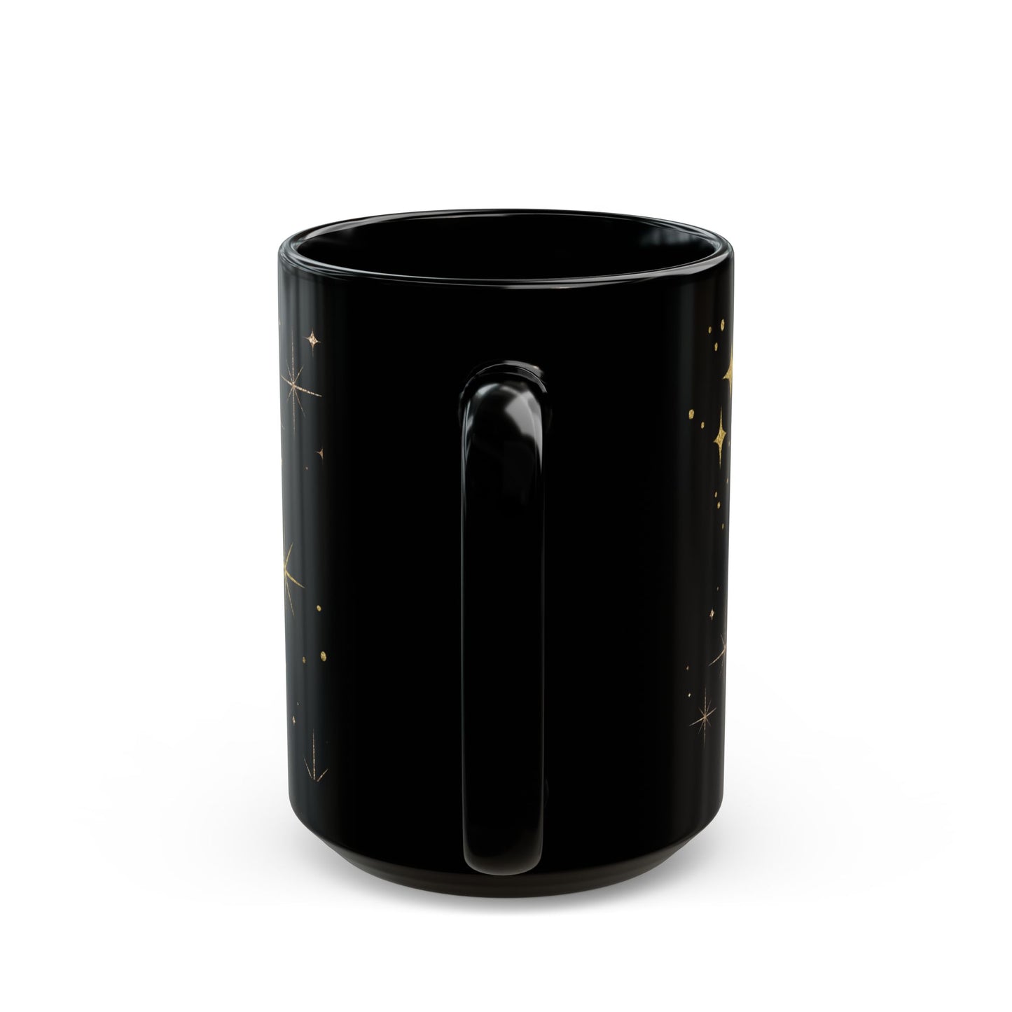 Celestial Black Coffee Mug, Starry Night Sky Print, Cosmic Black Mug for Tea & Coffee Lovers, Gift for Stargazers and Dreamers