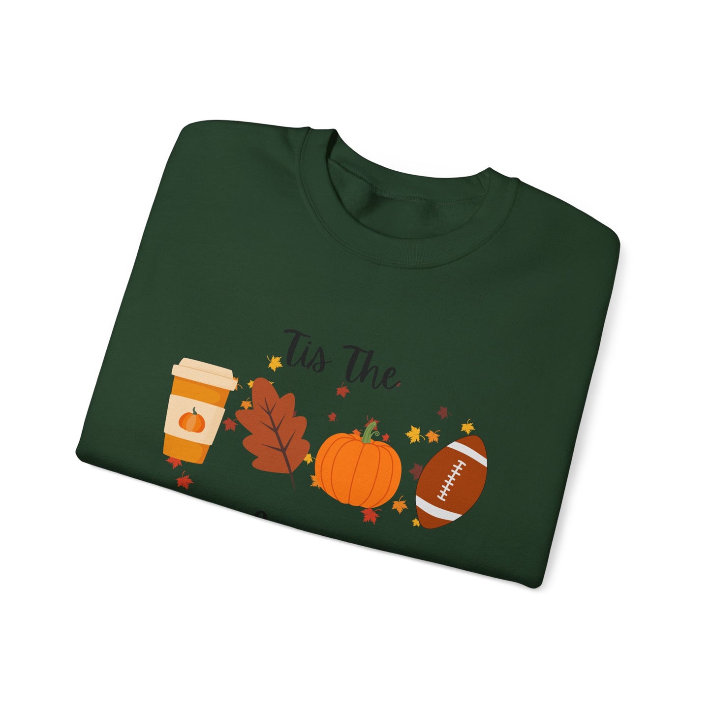 Tis The Season Fall-Themed Crewneck Sweatshirt, Cozy Autumn Apparel, Gift for Thanksgiving, Seasonal Wear, Cute Sweatshirt for Friends