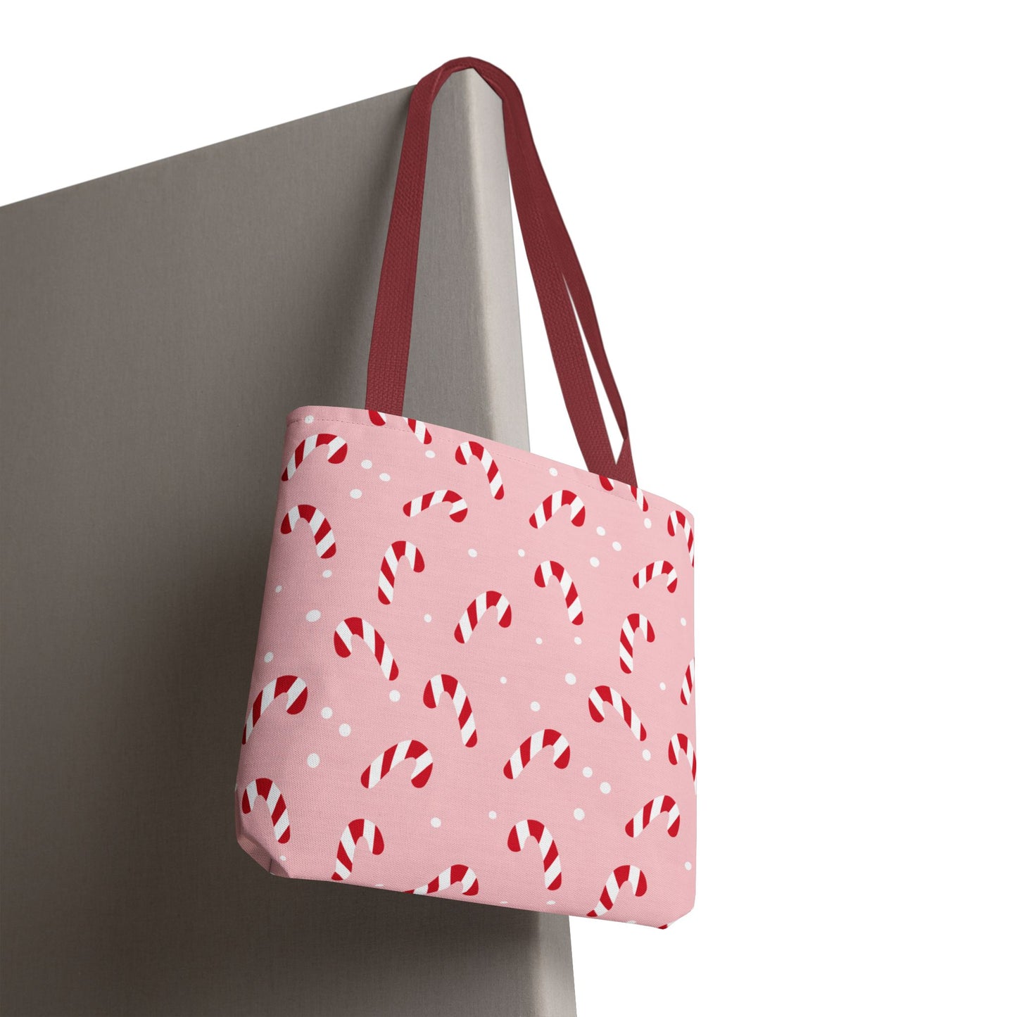 Candy Cane Christmas Tote Bag β Pink Holiday Reusable Shopper π