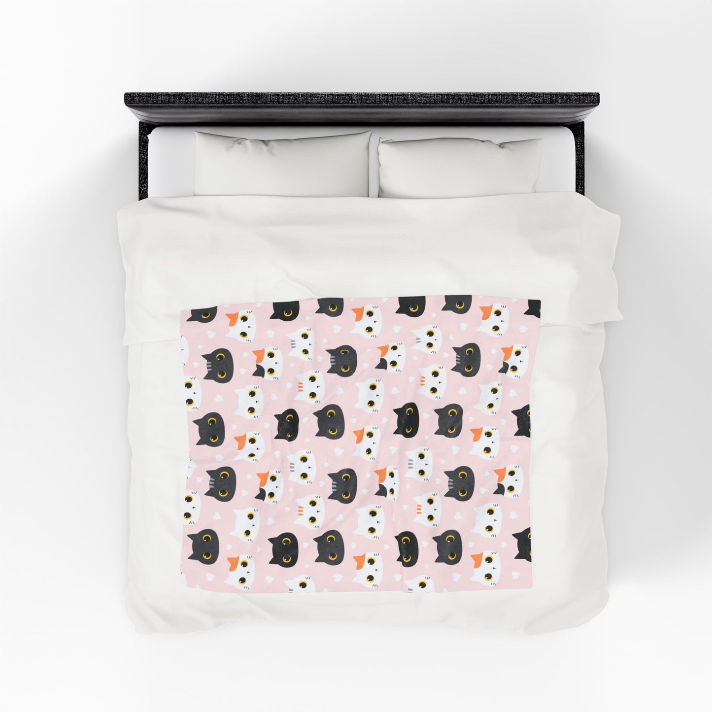 Cat-Themed Velveteen Plush Blanket, Perfect for Cat Lovers, Gift for Birthdays, Home Decor, Cozy Nights, Nursery