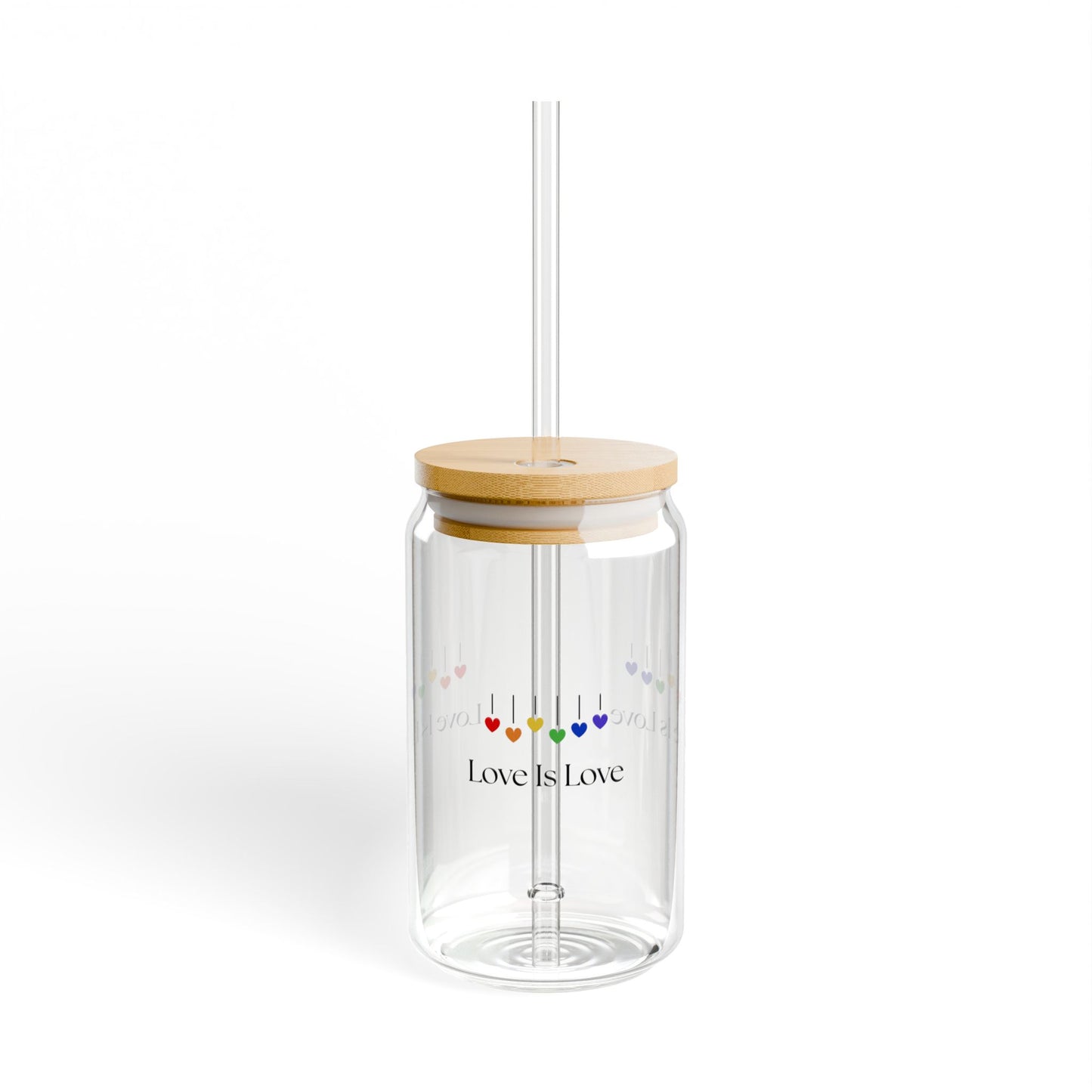 Eco-Friendly Love is Love Sipper Glass, 16oz - Perfect for Celebrations, LGBT Pride, Everyday Use, Gifts, Home Decor, Summer Sipping