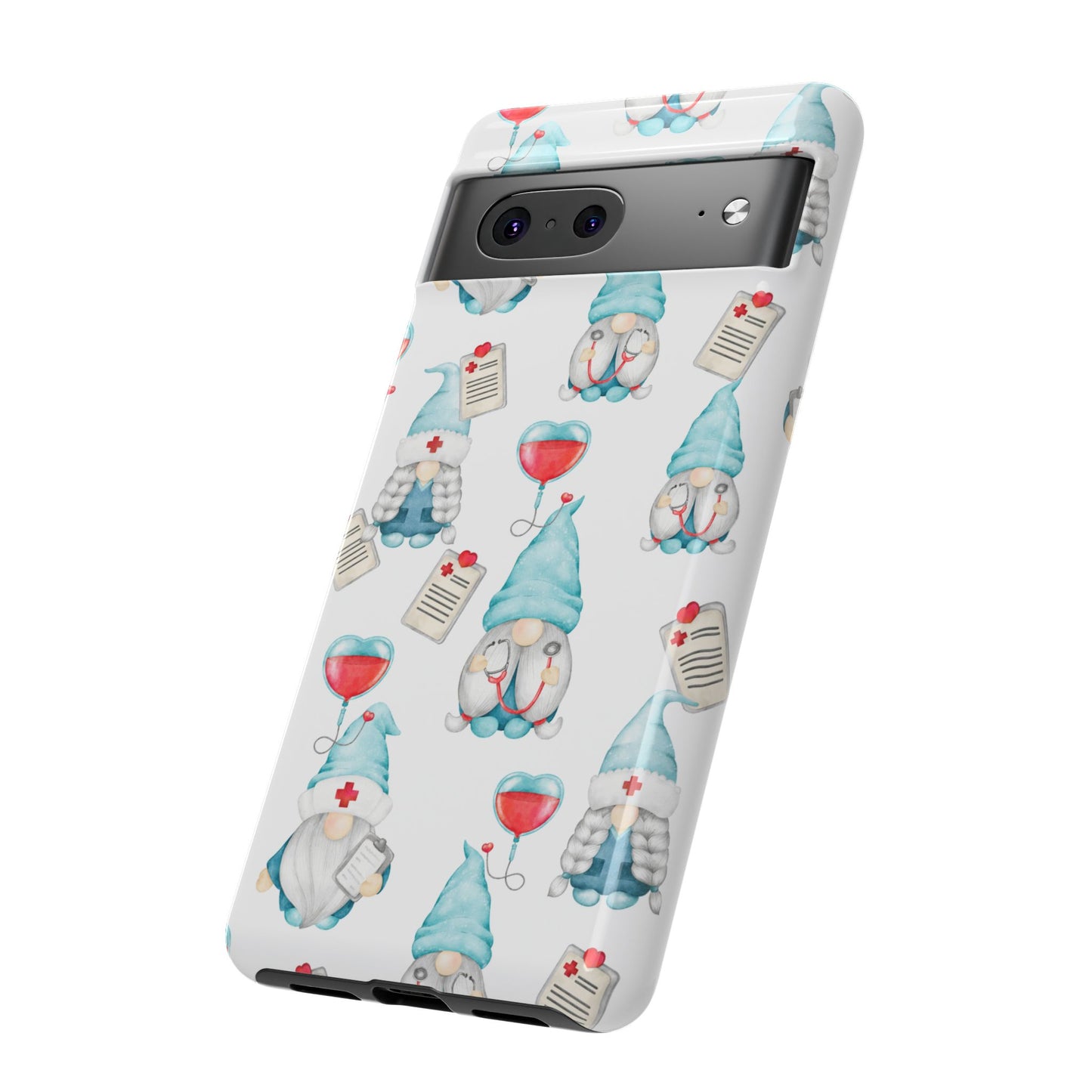 Medical Gnome Phone Case, Blue Gnome Tough Case for Nurses, Doctors, RNs, Cute Healthcare Gift