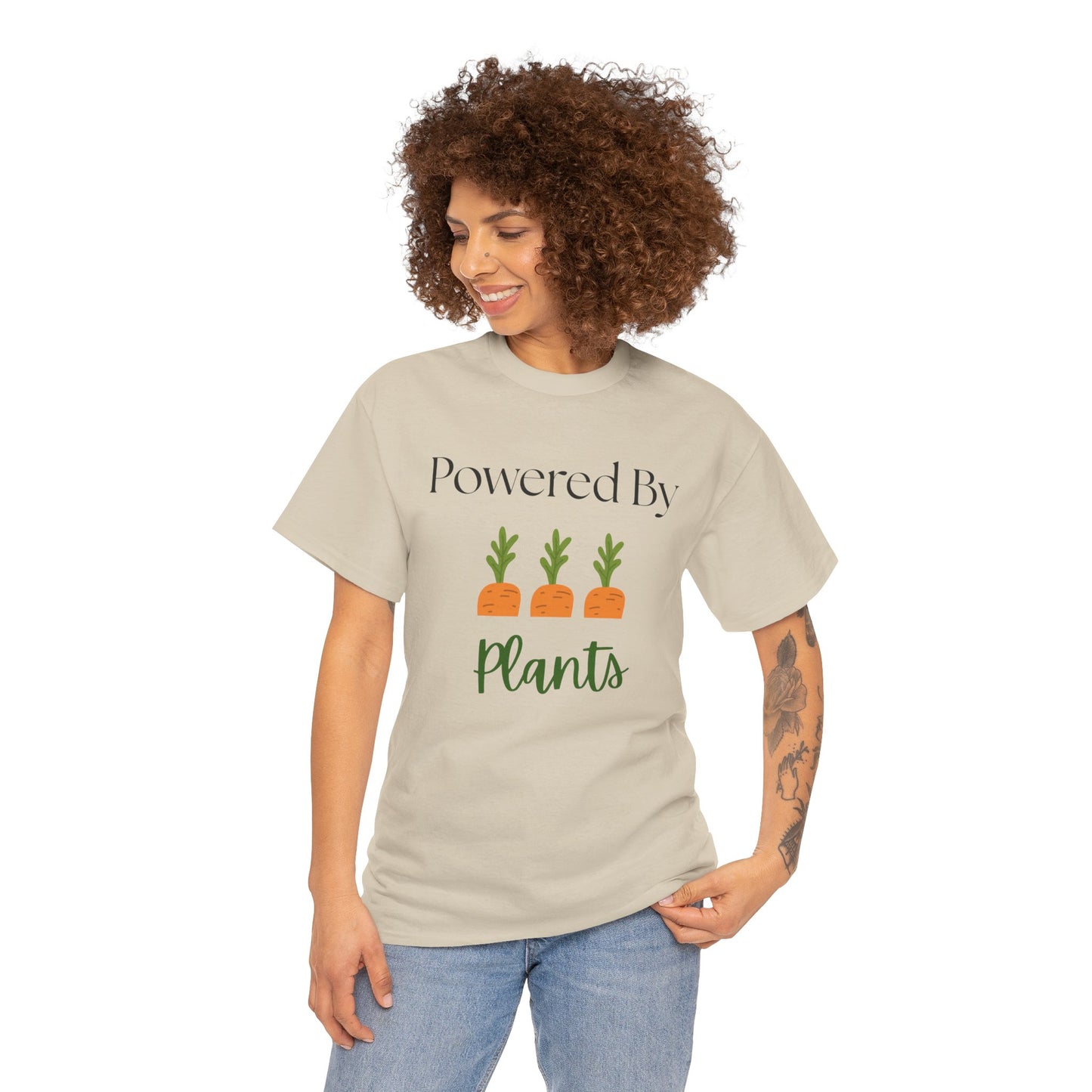 Powered By Plants Unisex Tee - Perfect for Vegans, Eco-Friendly Gifts, Organic Enthusiasts, Gardener, Everyday Wear
