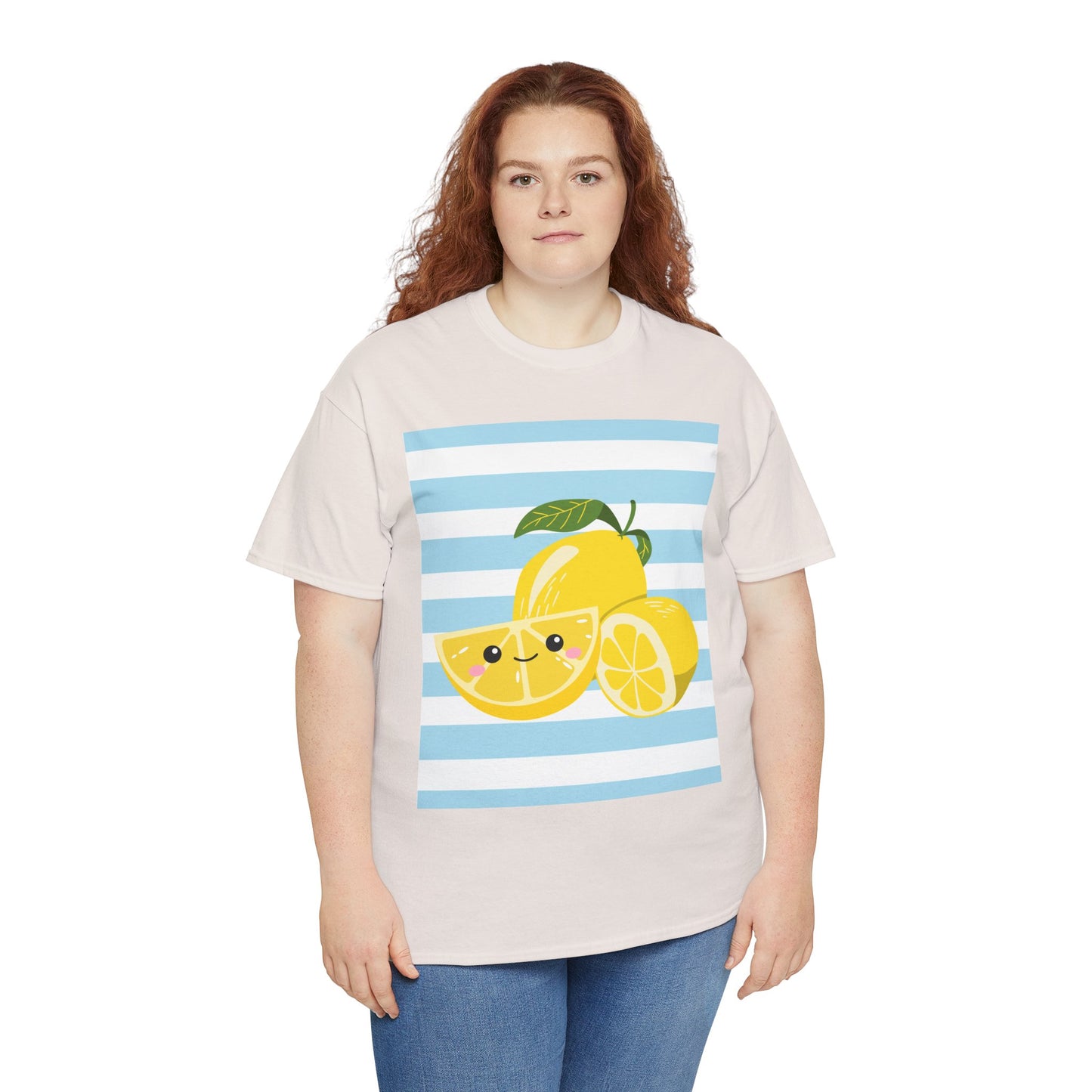 Lemon Unisex Heavy Cotton Tee, Cute Summer Shirt, Gift for Fruit Lovers, Fresh Style, Everyday Tee, Casual Outfit