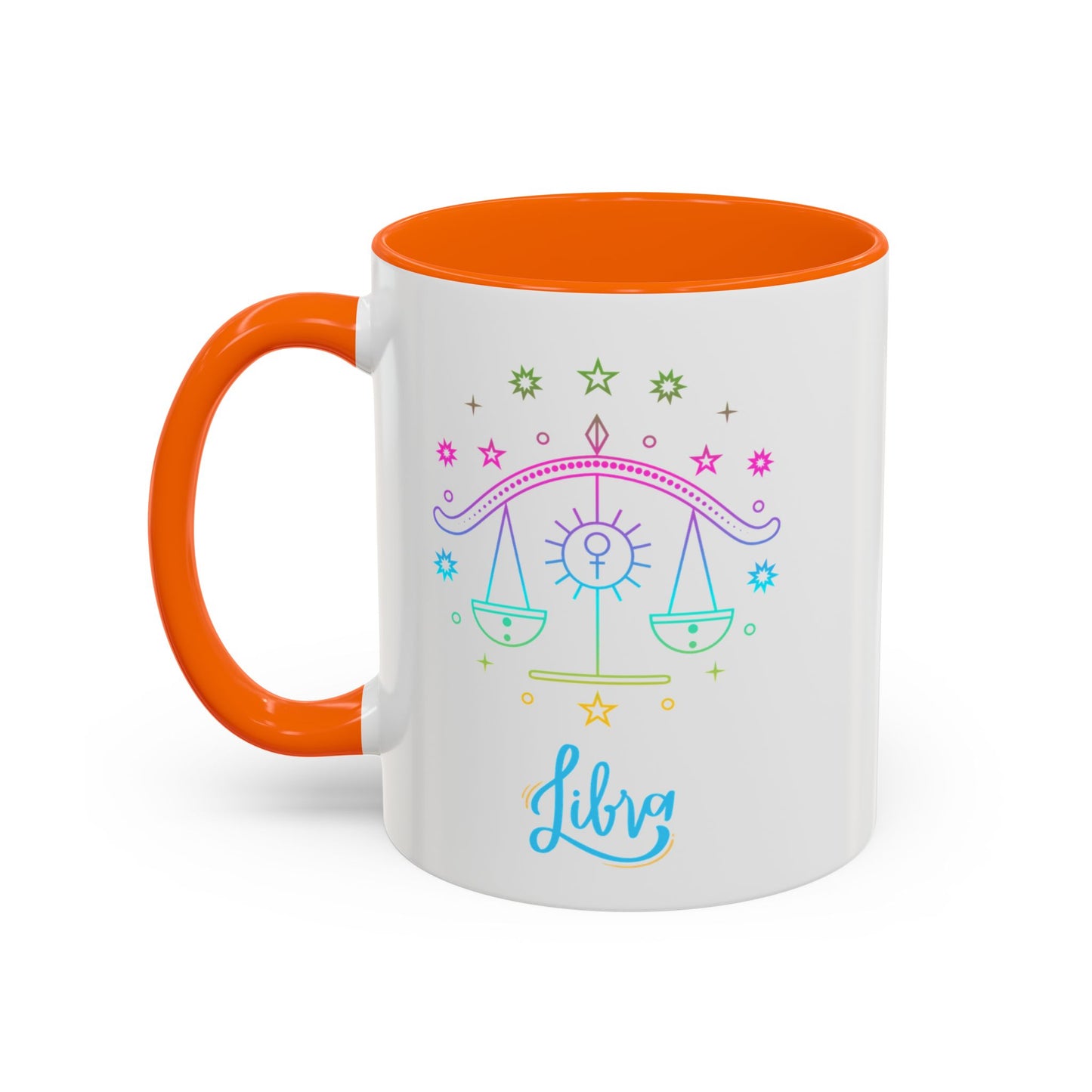 Libra Zodiac Accent Coffee Mug - Colorful Astrology Cup, Astrology Gift, Horoscope Mug, Personalized Coffee Cup, Birthday Gift