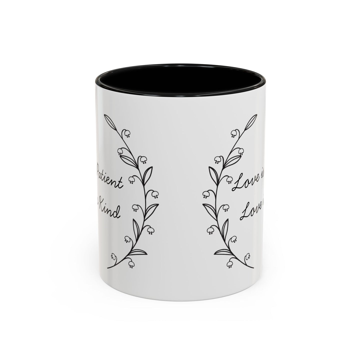 Love is Patient Accent Coffee Mug - Inspirational Drinkware, Gift for Coffee Lovers, Motivational Mug for Home & Office