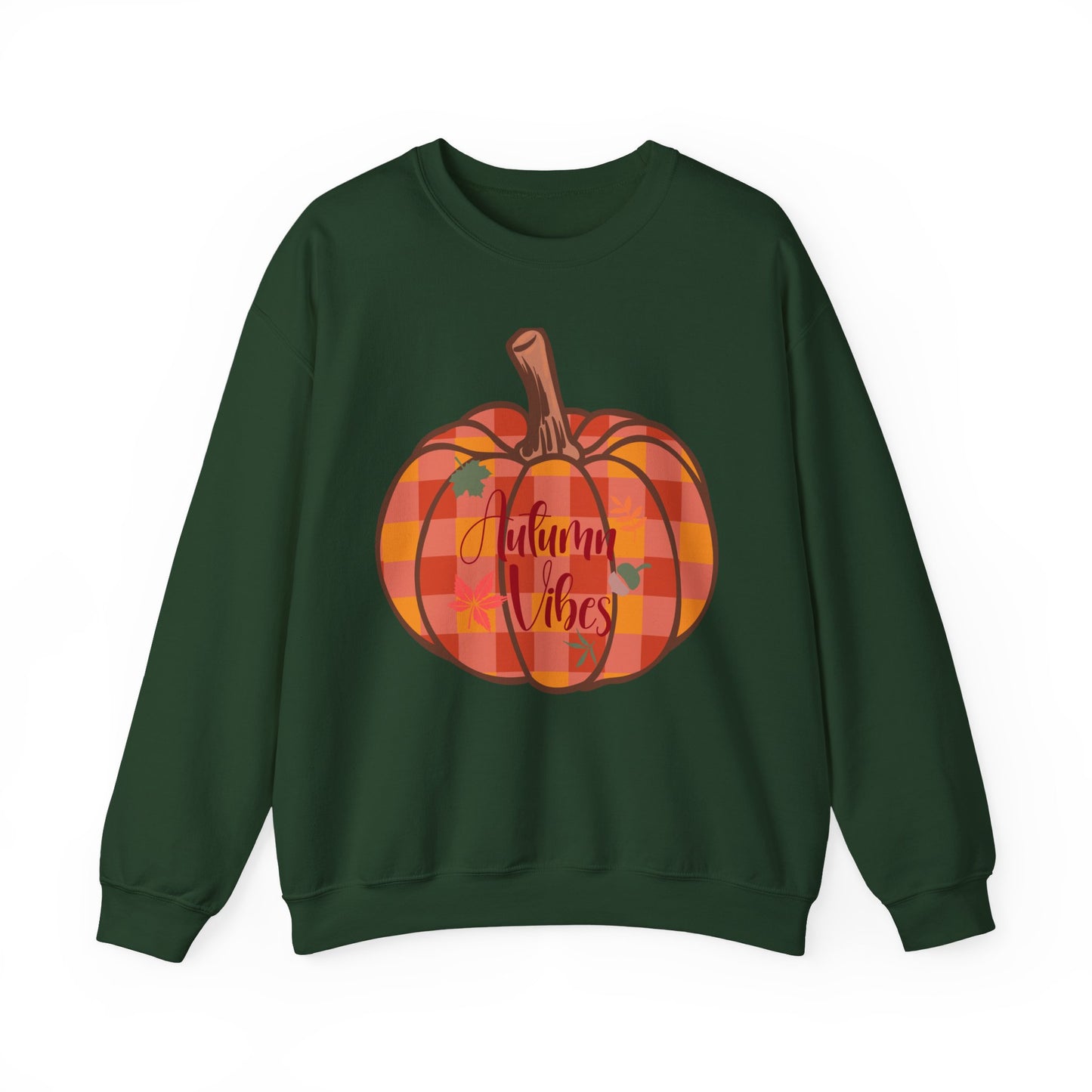 Autumn Vibes Pumpkin Sweatshirt, Cozy Fall Apparel, Unisex Crewneck for Harvest Season, Perfect for Thanksgiving, Pumpkin Lovers, Gift Idea