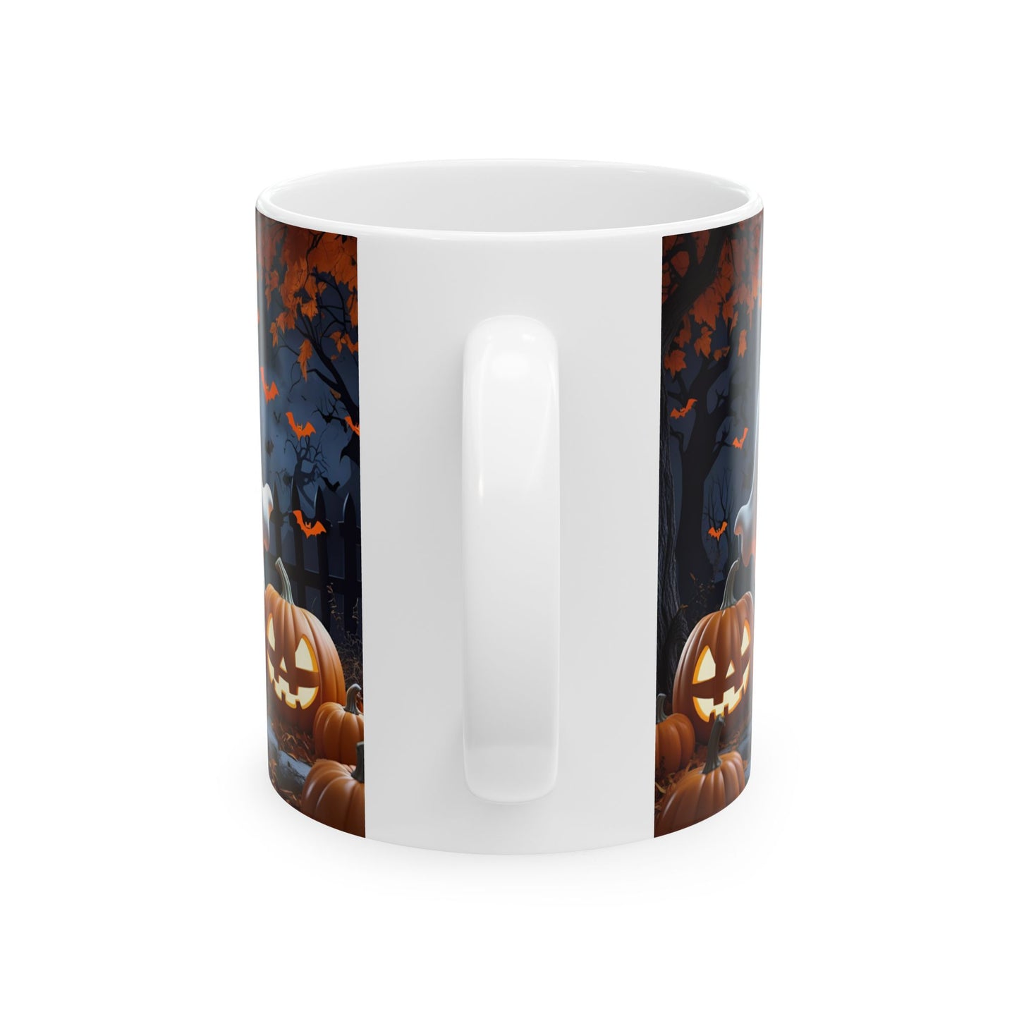 Ghostly Ceramic Mug, Halloween Spooky Pumpkins Gift, Cute Cartoon Cup, Tea Coffee Drinkware, Haunted Seasonal Decor, Scary Kitchen