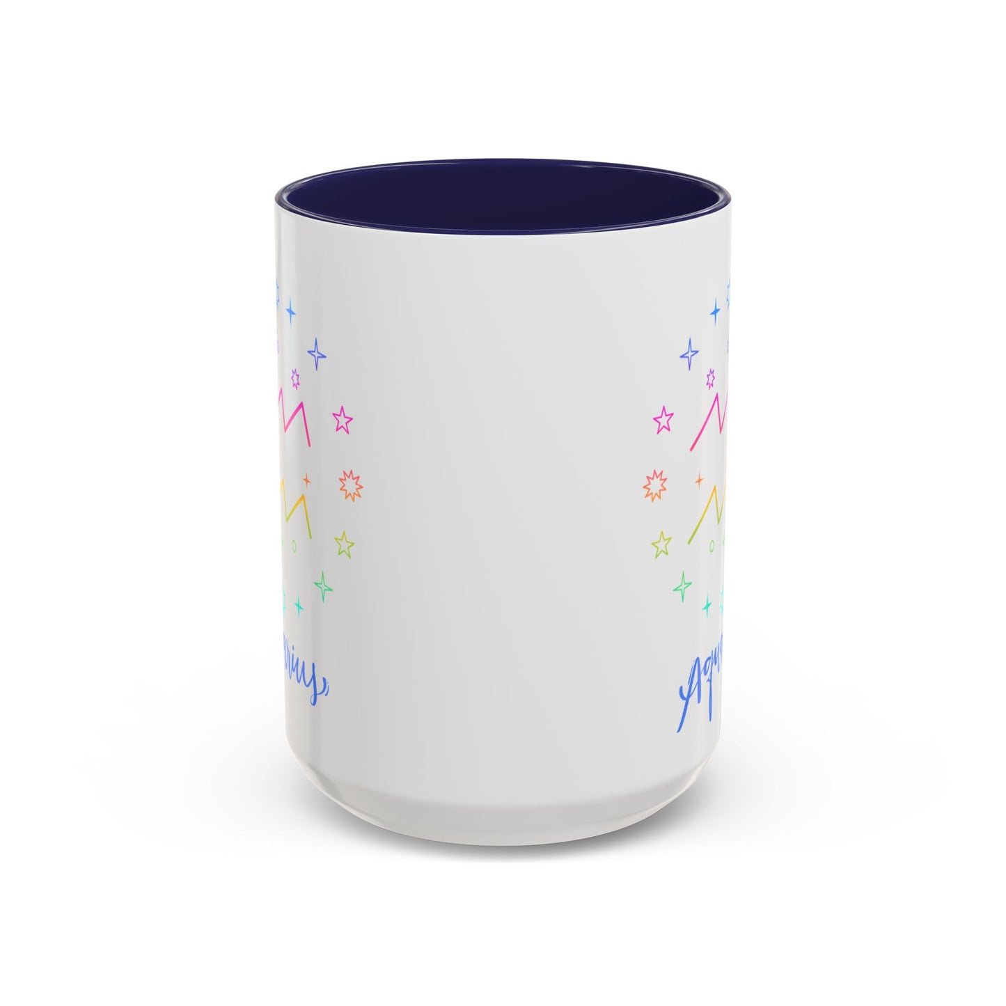 Aquarius Accent Coffee Mug - Colorful Zodiac Mug, Astrology Gift, Horoscope Coffee Cup, Birthday Present, Personalized Mug