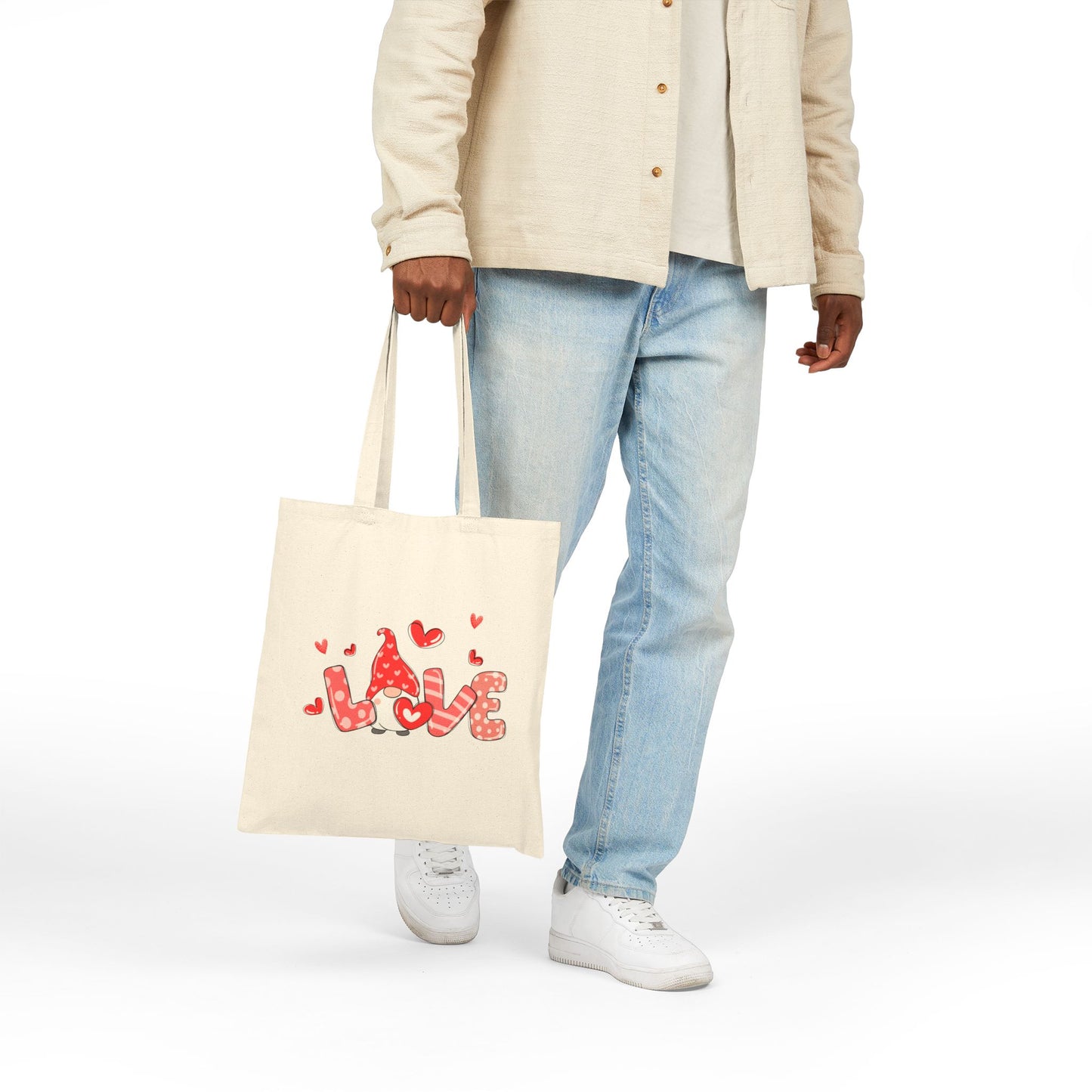 Love Gnome Cotton Canvas Tote Bag – Valentine’s Day Gift Bag