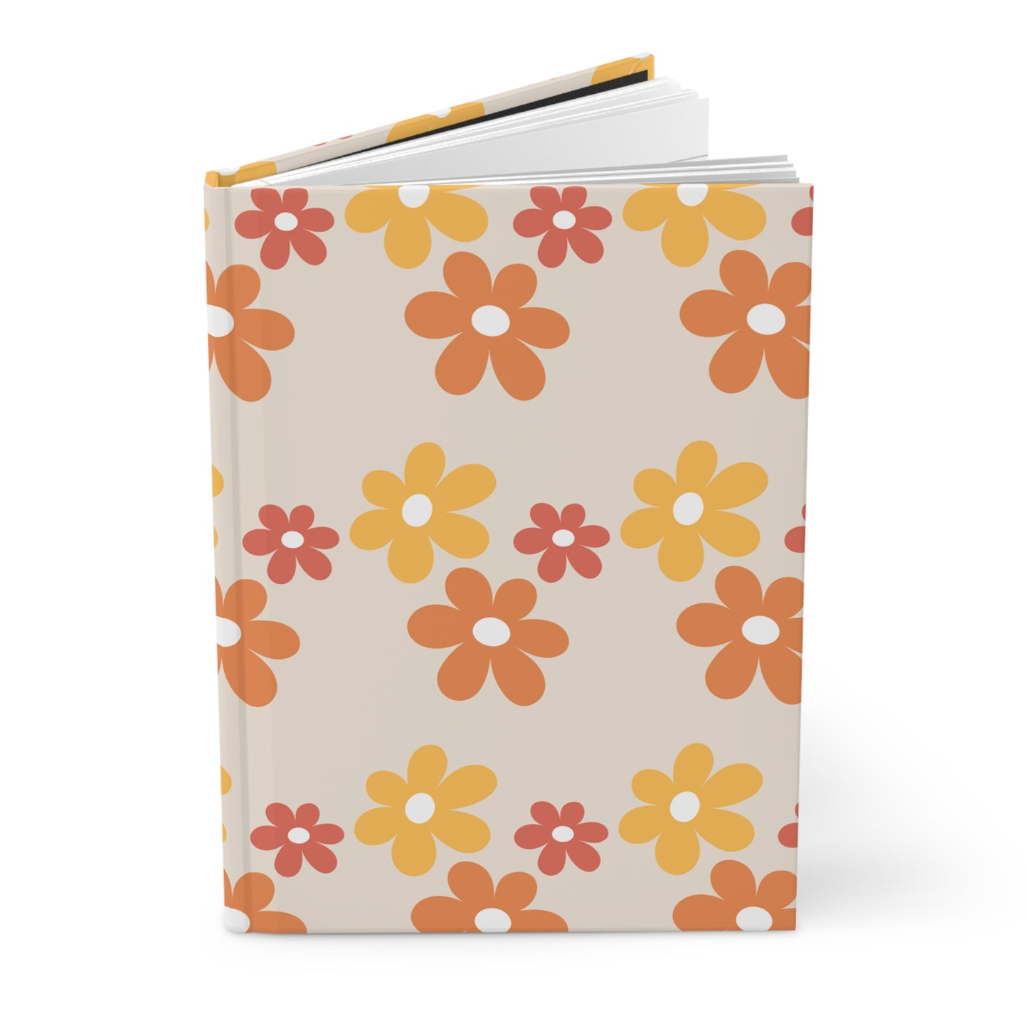 Boho Floral Hardcover Journal, 150 Lined Pages, Aesthetic Notebook for Writers & Students, Tear-Out Pages, Gift for Her, Stationery Lover