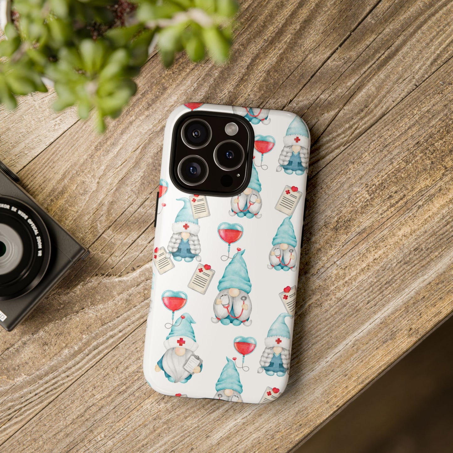 Medical Gnome Phone Case, Blue Gnome Tough Case for Nurses, Doctors, RNs, Cute Healthcare Gift