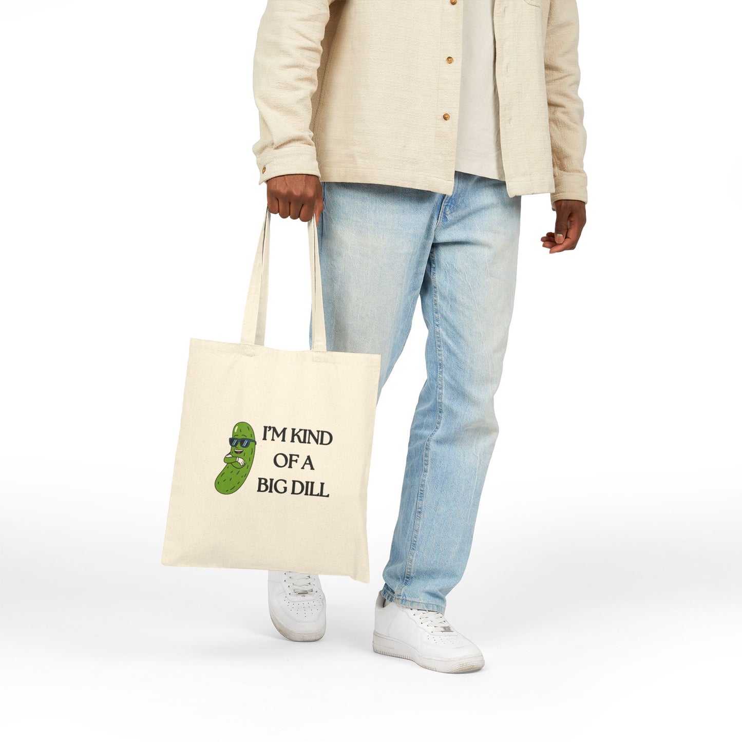 Humorous Pickle Tote Bag - Fun Gift for Veggie Lovers, Grocery Shopping Bag, Eco-Friendly Canvas, Cute Gift for Friends