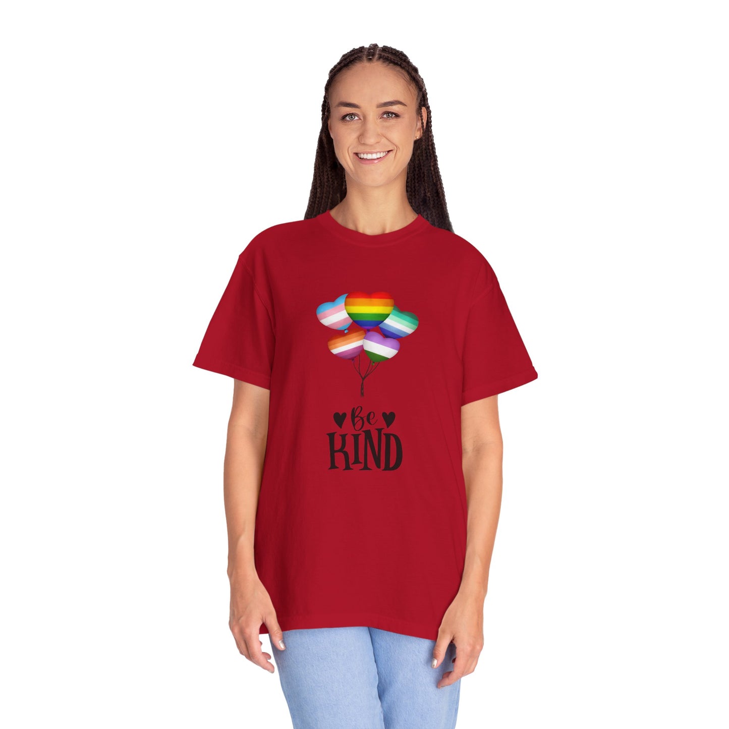 Comfort Colors Be Kind Balloon T-Shirt, Unisex Rainbow Shirt, Positive Vibes Tee, LGBTQ+ Pride Gift, Everyday Casual Wear