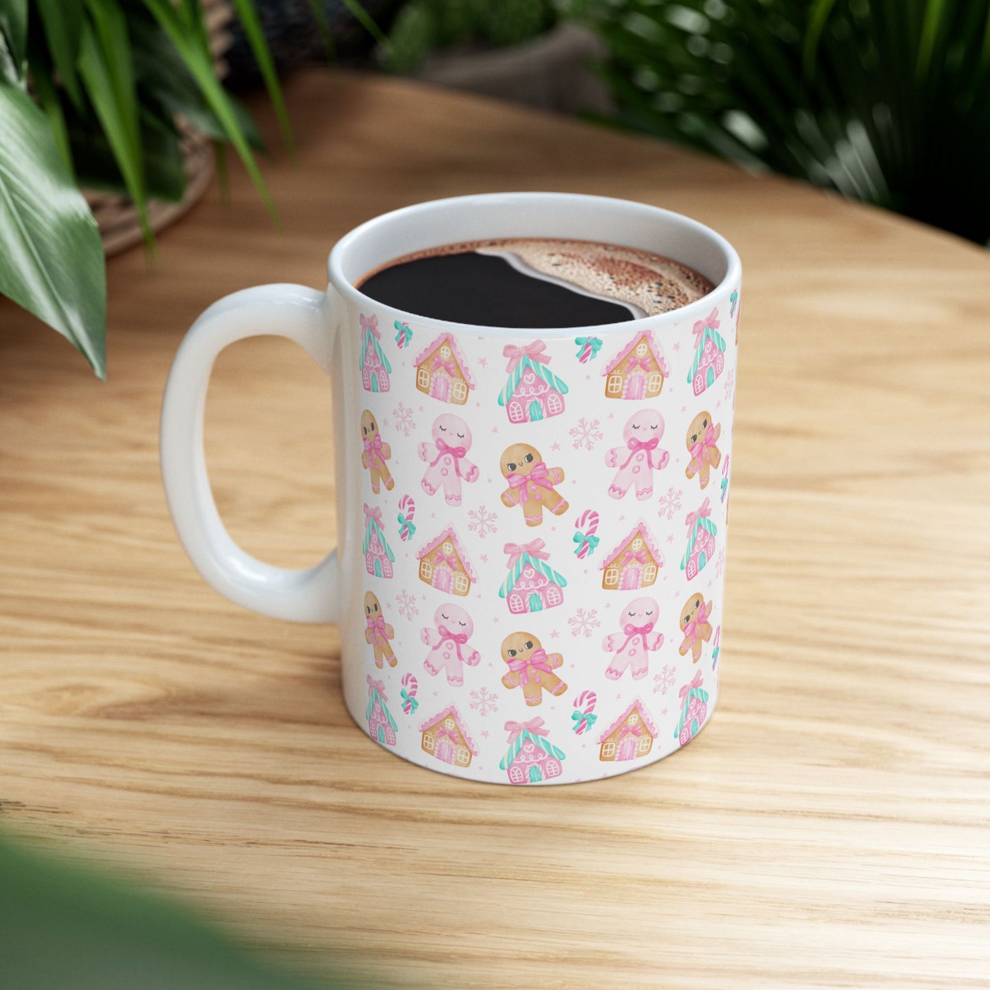 Gingerbread Ceramic Mug, Cute Holiday Drinkware, Perfect for Christmas Gifts, Cozy Winter Vibes, Seasonal Kitchen Decor
