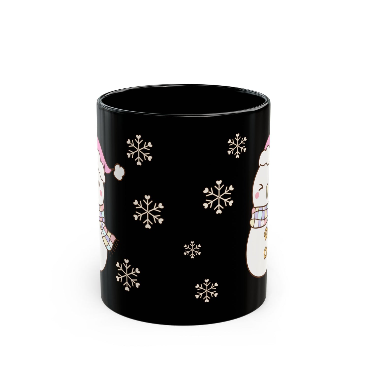Snowman Christmas Mug, Cute Holiday Drinkware for Winter, Gift for Him/Her, Ceramic Coffee Cup, Snowfall Decoration