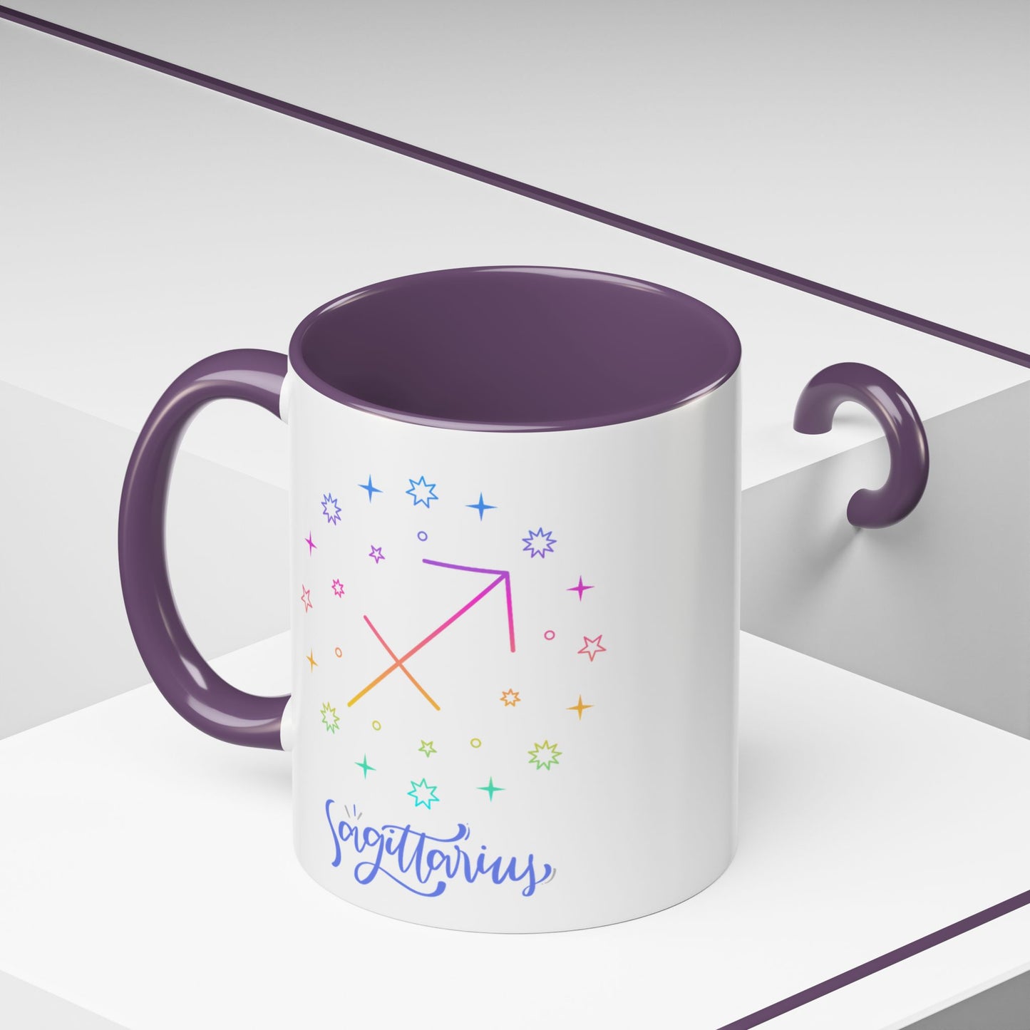 Colorful Sagittarius Coffee Mug, Zodiac Mug, Astrology Gift, Personalized Coffee Cup, Horoscope Mug, Unique Coffee Lover Gift