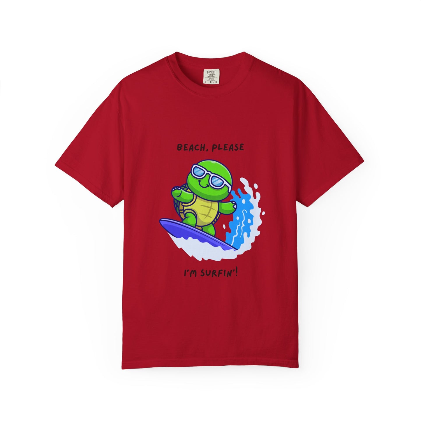 Surfing Turtle T-Shirt, Beach Vibes Tee, Unisex Summer Shirt, Casual Gift for Beach Lovers, Vacation Apparel, Funny Surf Shirt